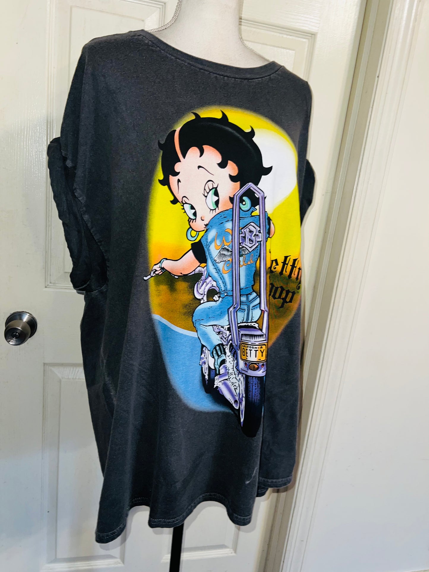 Betty Boop Wild Child Oversized Distressed Tee