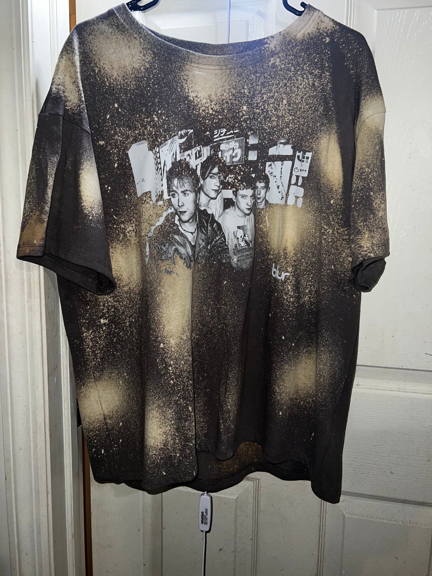 Bleached Blur Oversized Distressed Tee