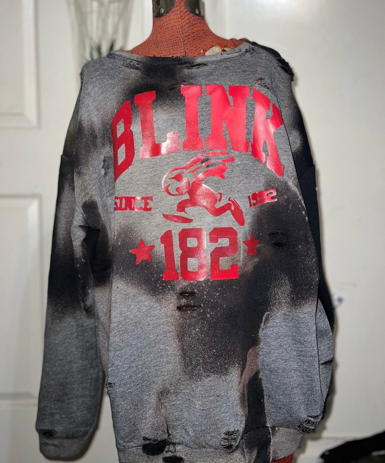 Blink 182 Oversized Distressed Sweatshirt