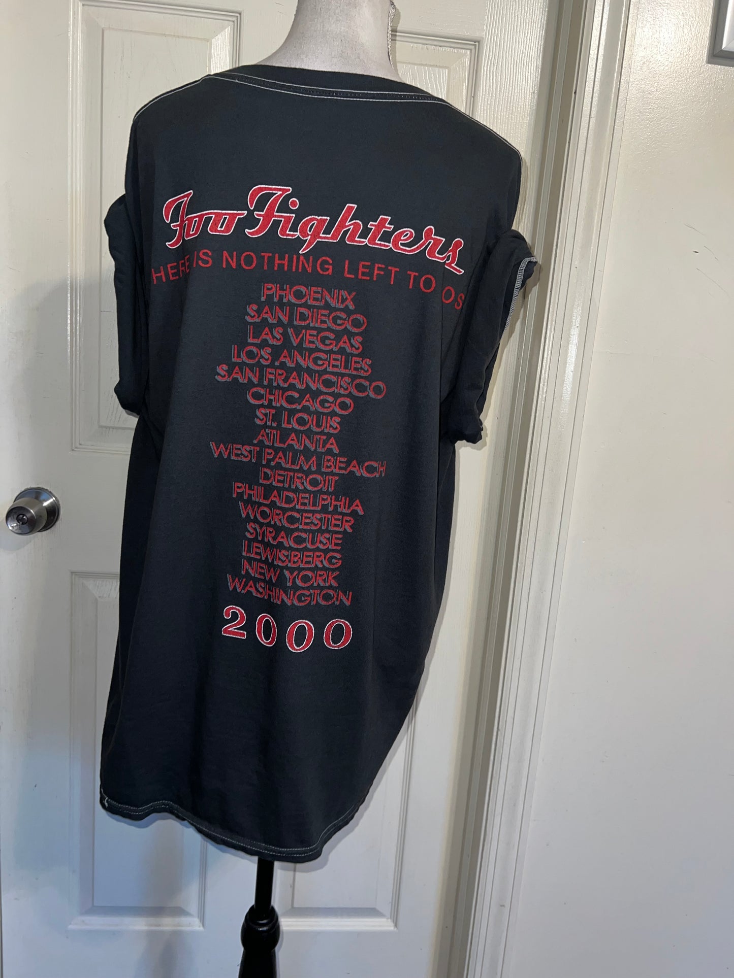 Foo Fighters Double Sided Oversized Distressed Tee