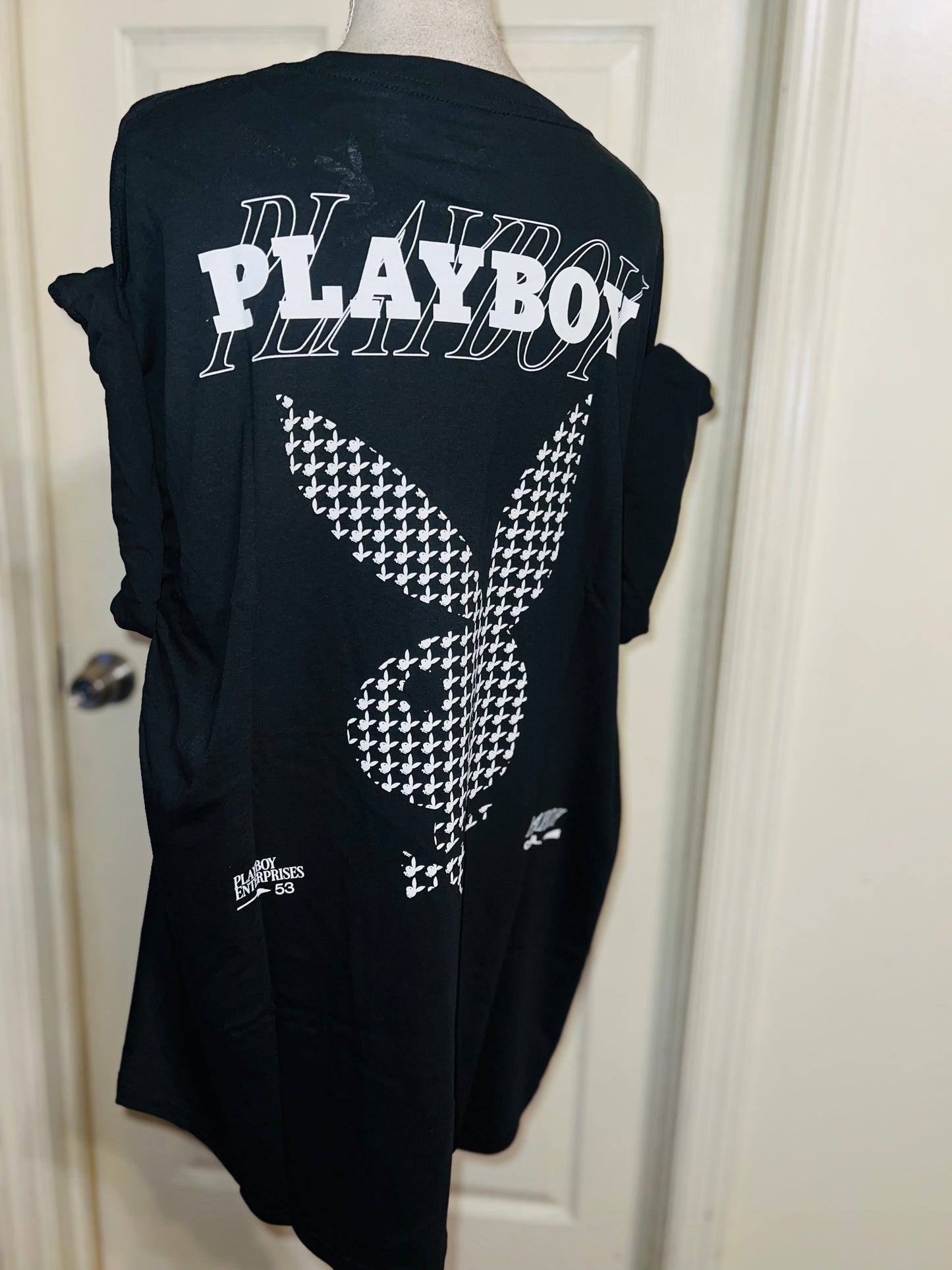 Playboy Double Sides Oversized Distressed Tee