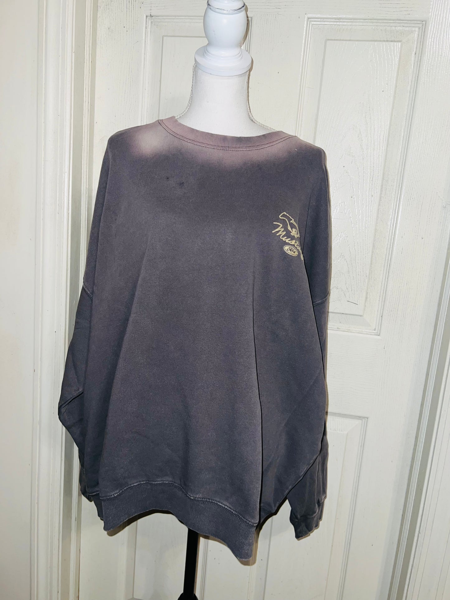 Ford Mustang Double Sided Oversized Distressed Sweatshirt