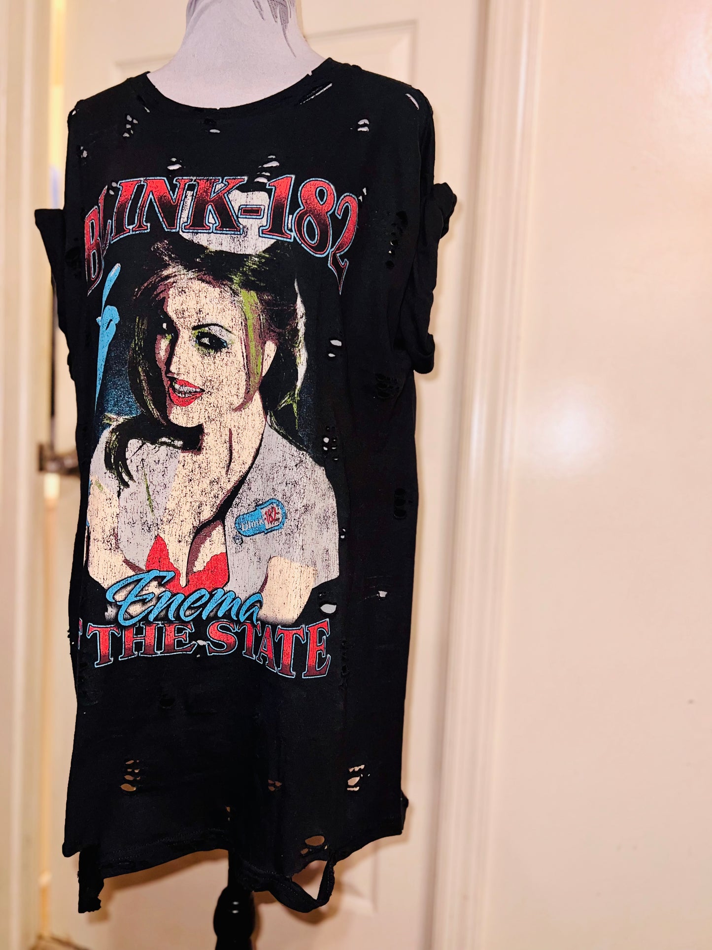 Blink 182 Oversized Distressed Tee