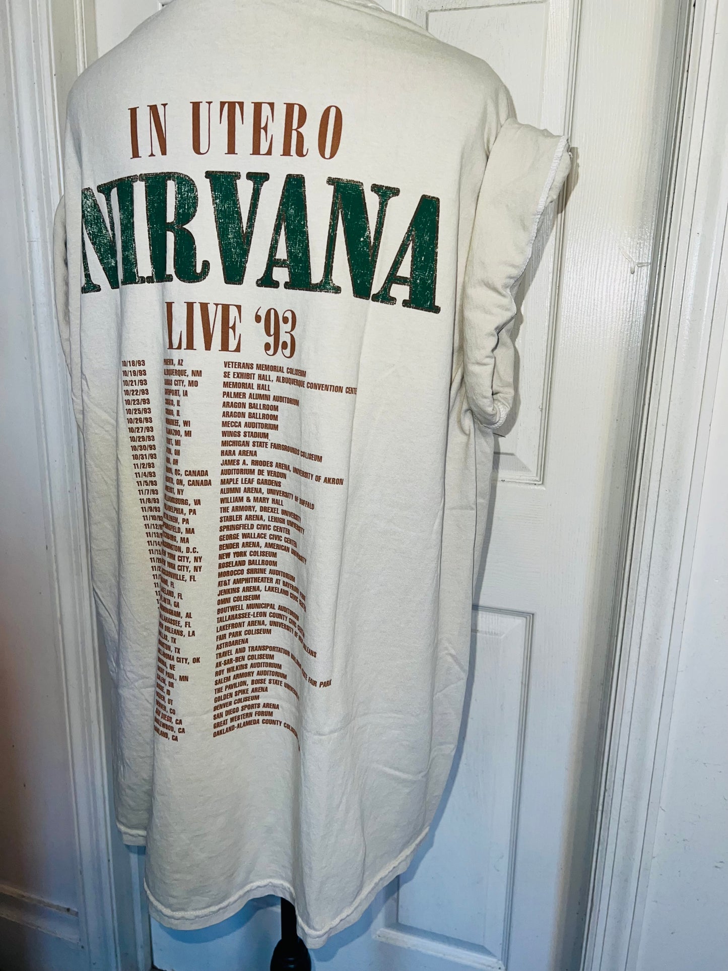 Nirvana Double Sided Oversized Distressed Tee