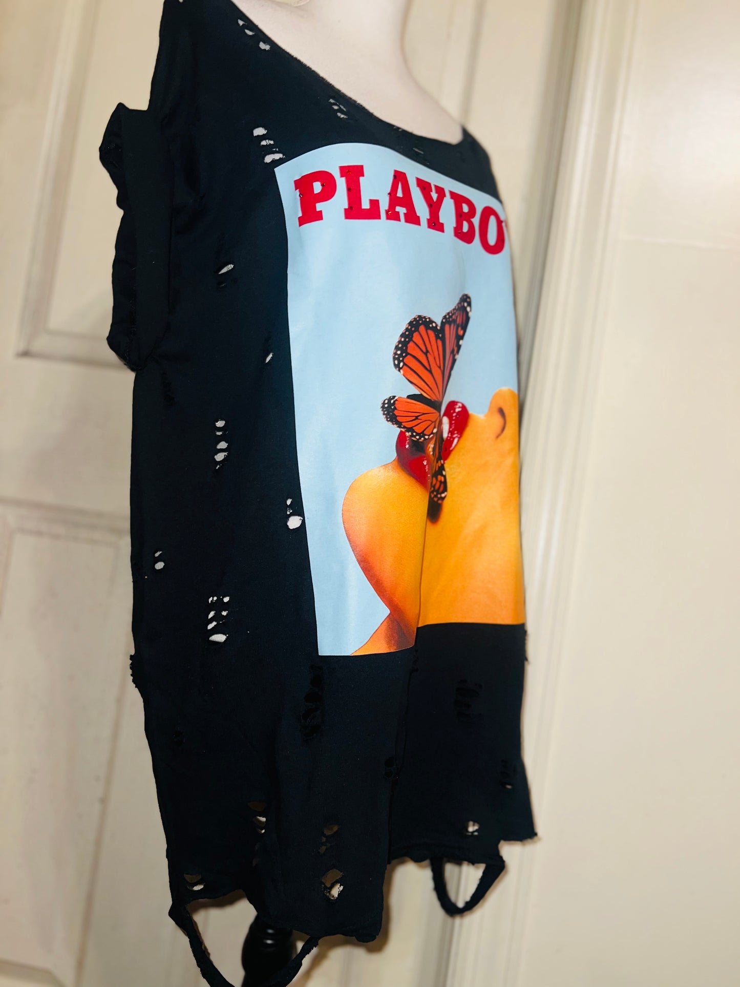 Playboy Oversized Distressed Tee