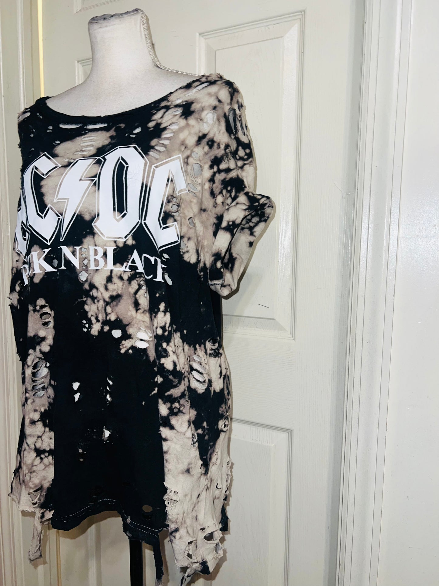 AC/DC Double Sided Oversized Distressed Tee