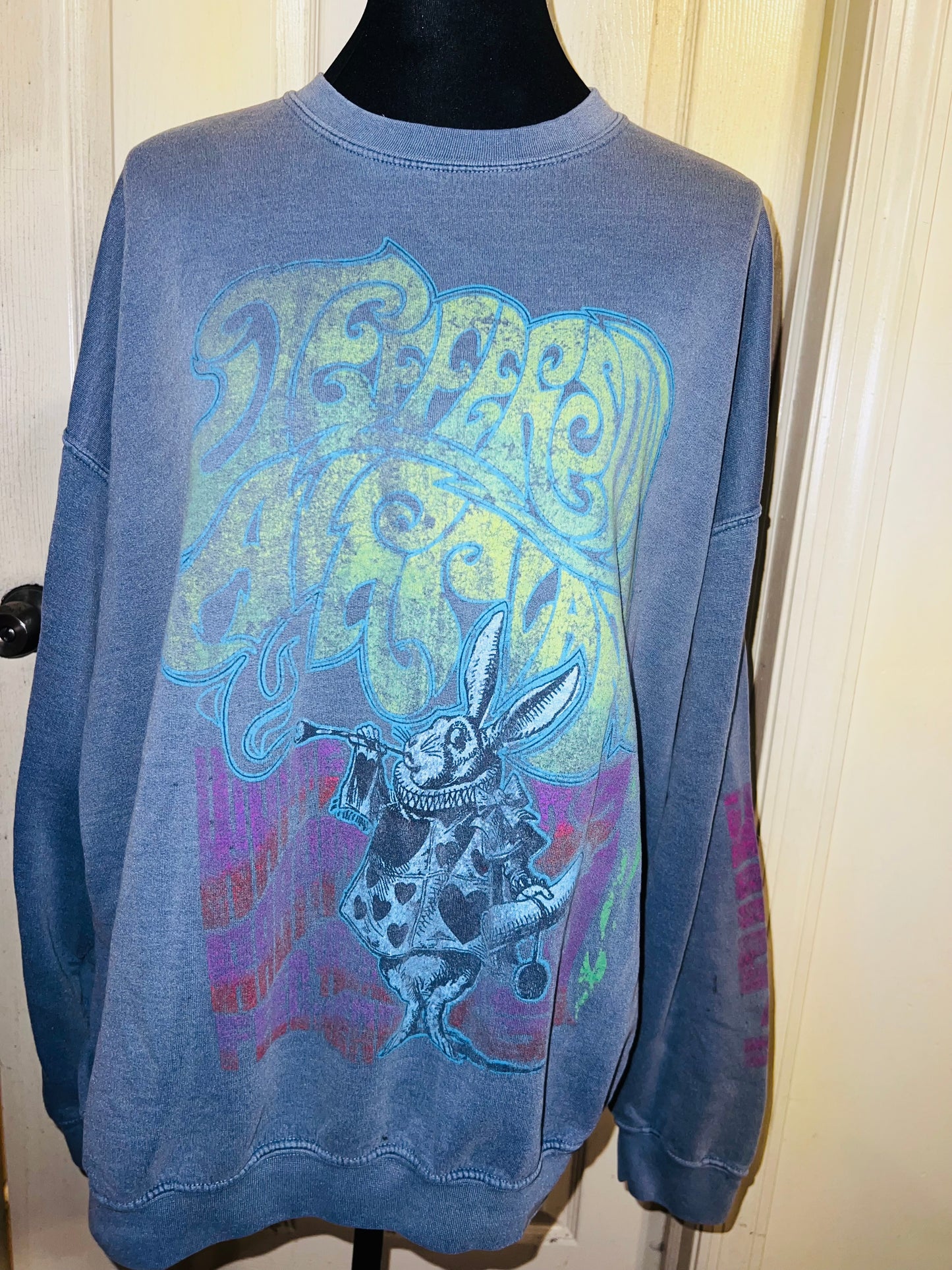 Jefferson Airplane Oversized Distressed Sweatshirt