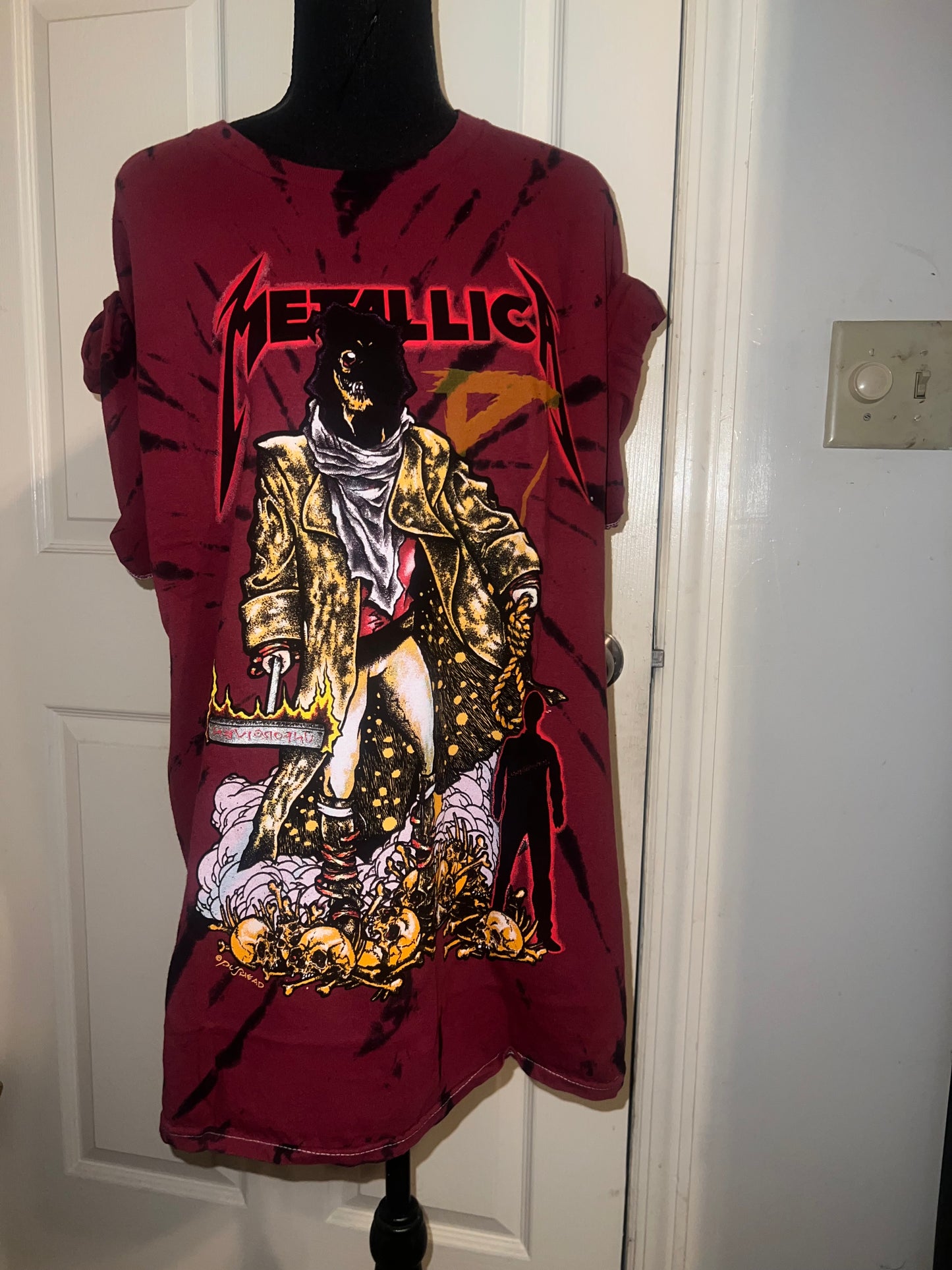 Metallica Tie Dye Double Sided Oversized Tee