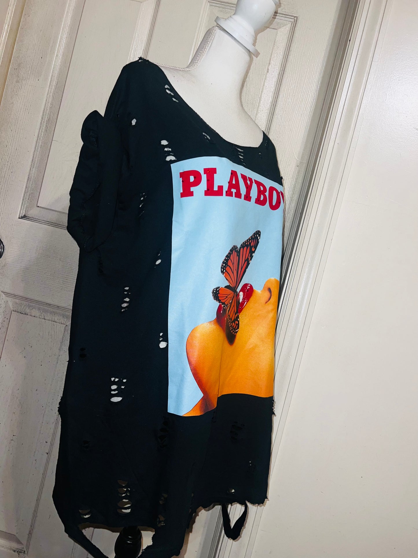 Playboy Oversized Distressed Tee