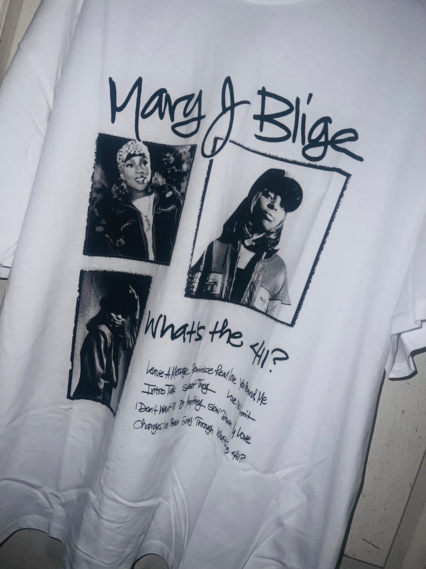 Mary J. Blige Oversized Distressed Tee