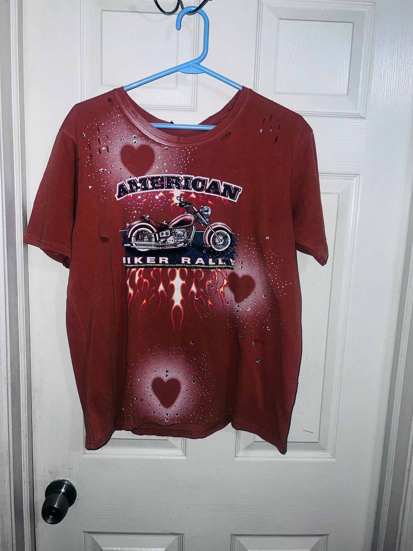 Bike Rally Oversized Distressed Double Sided Tee