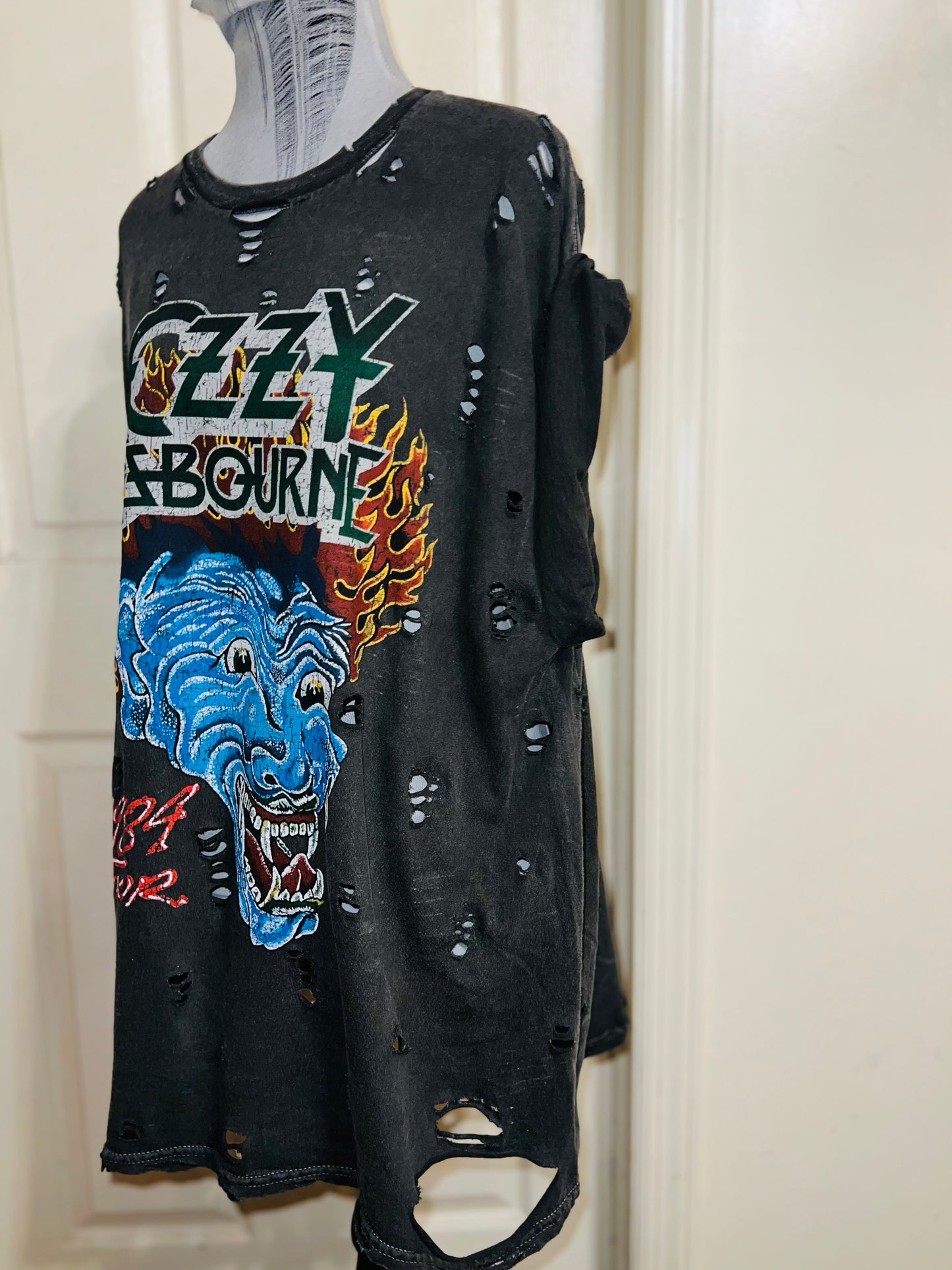 Ozzy Osbourne Double Sided Oversized Distressed Tee