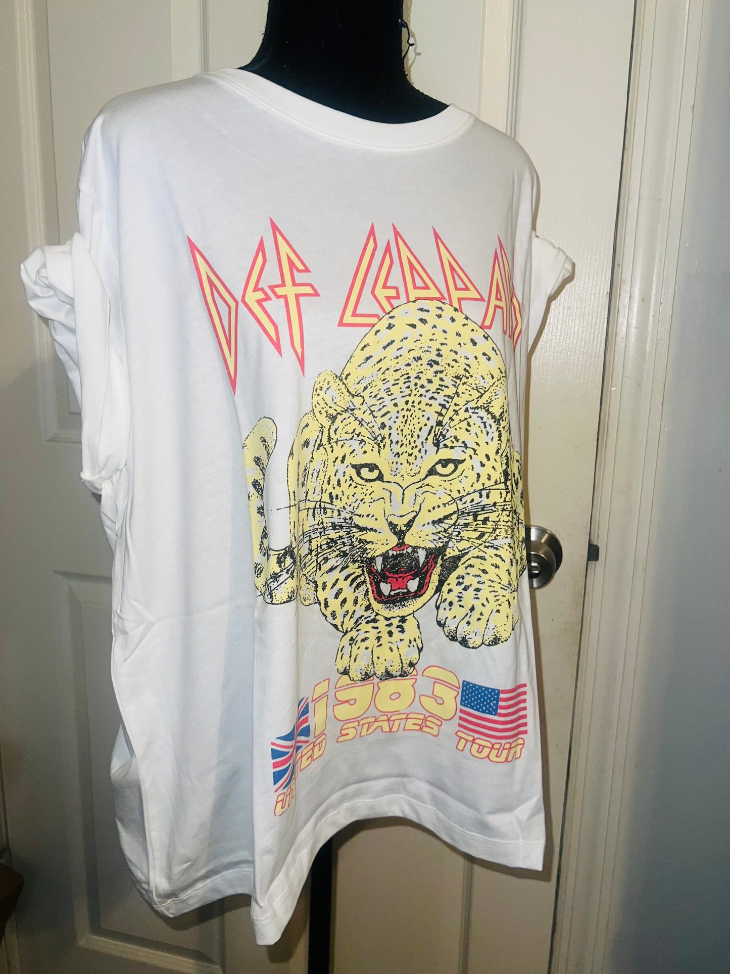 Def Leppard Oversized Distressed Tee