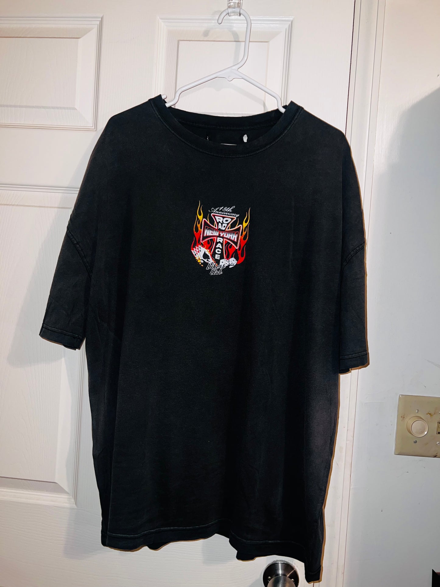 Bikers Club Road Race 18th Anniversary Vintage Oversized Distressed Tee