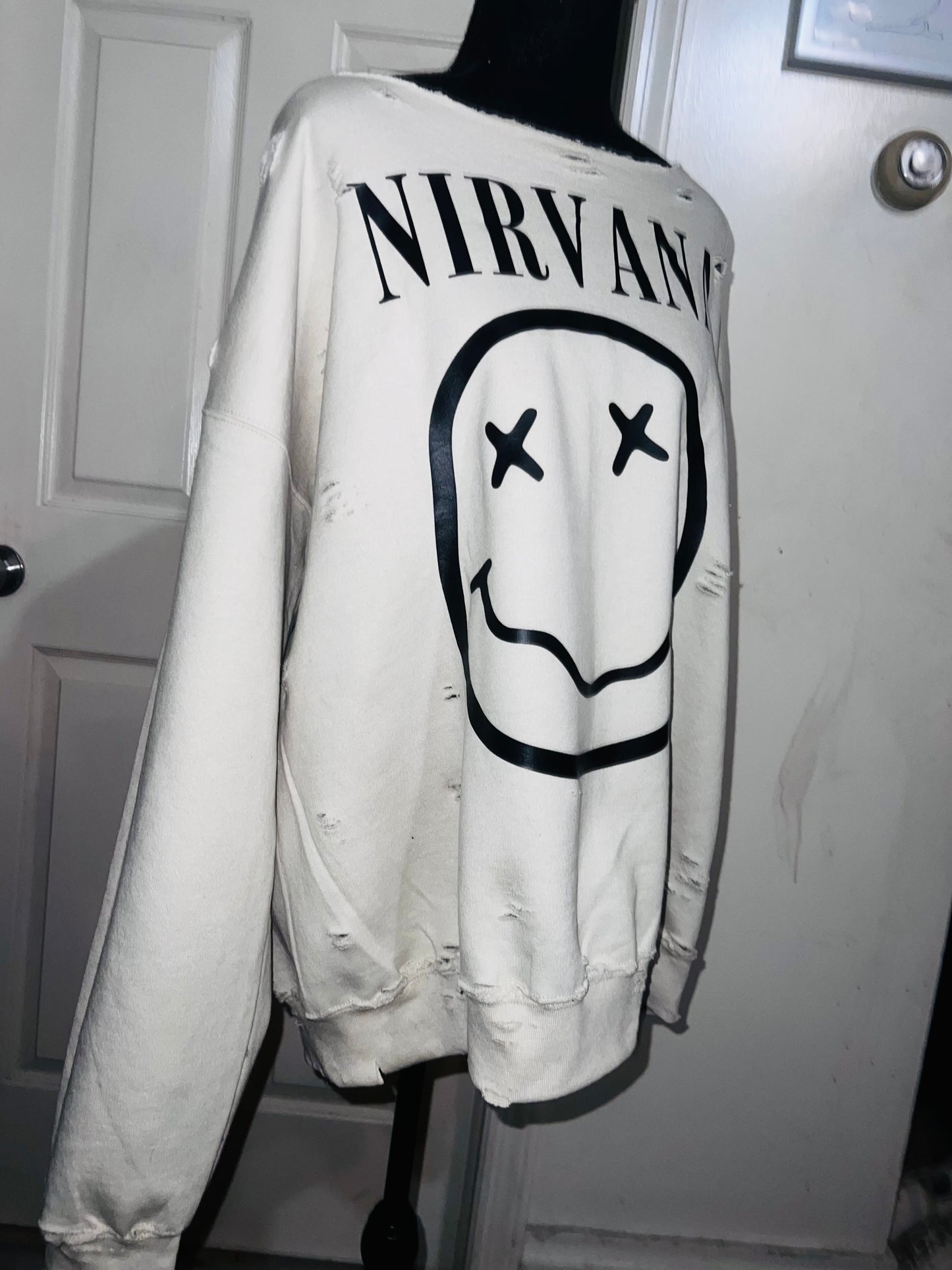 Nirvana Oversized Distressed Sweatshirt