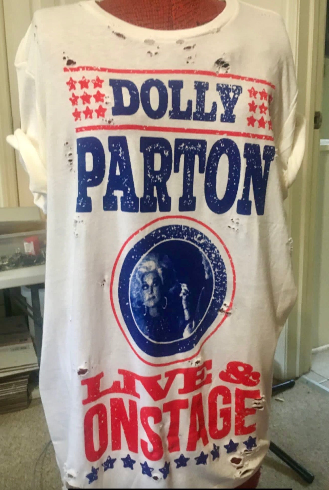 Dolly Parton Oversized Distressed Tee
