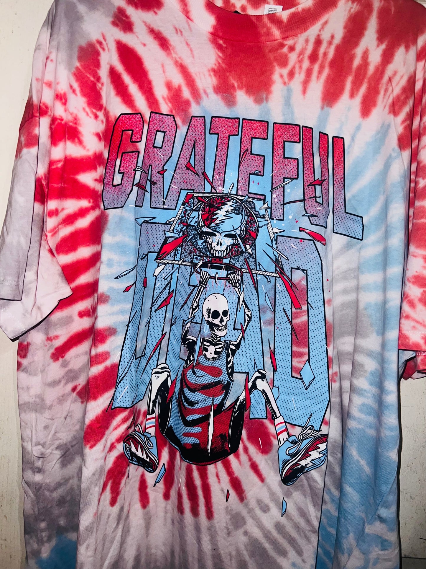 Grateful Dead Tie Dye Oversized Distressed Tee