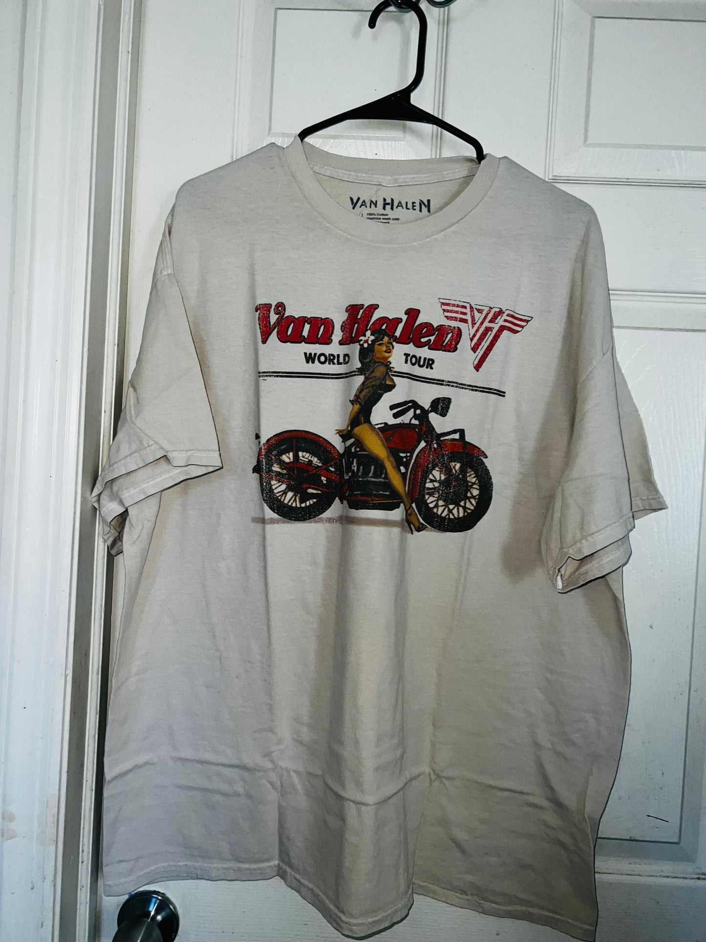 Van Halen Motorcycle Pin Up Oversized Tee