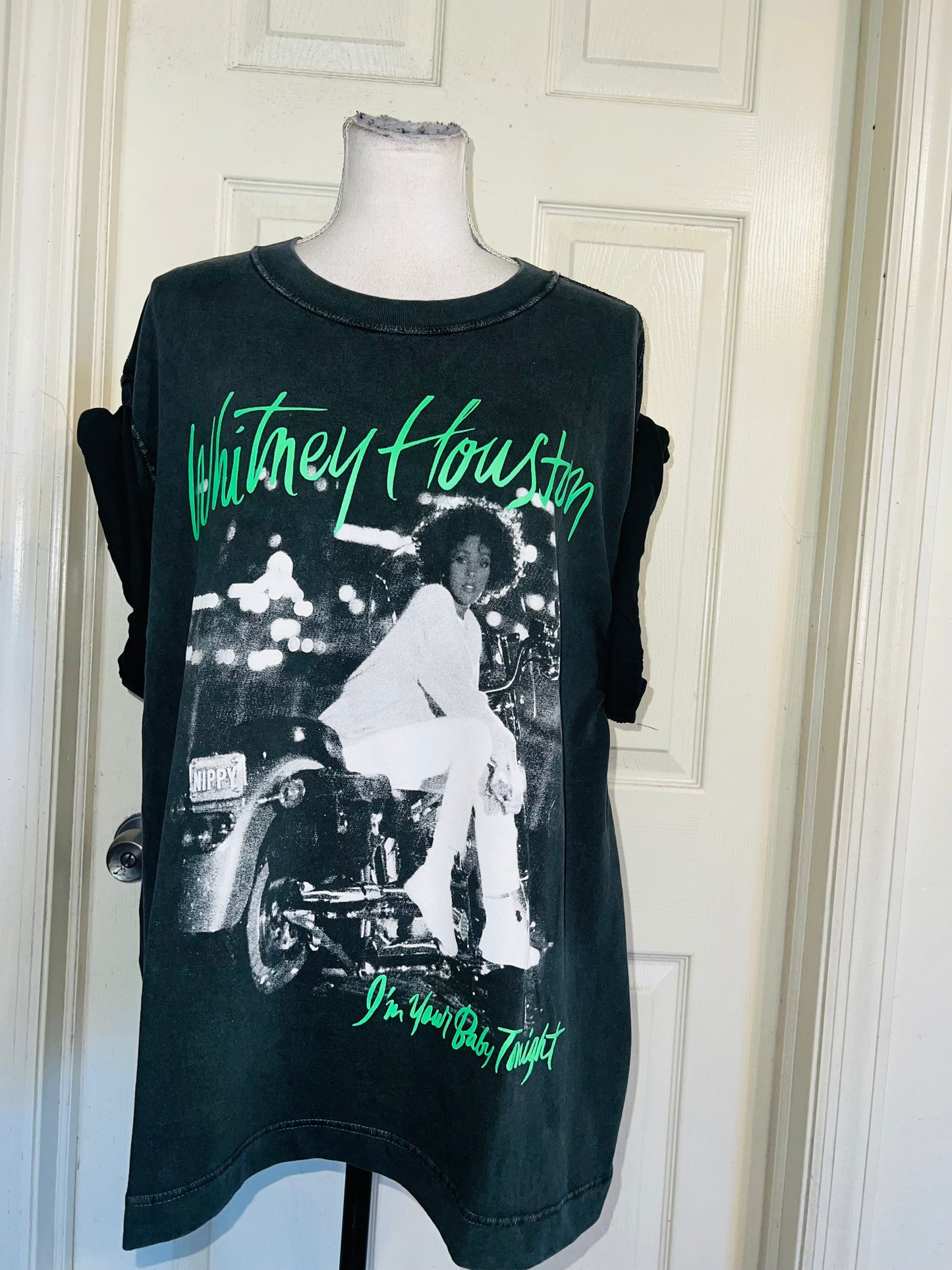 Whitney Houston Double Sided Oversized Distressed Tee