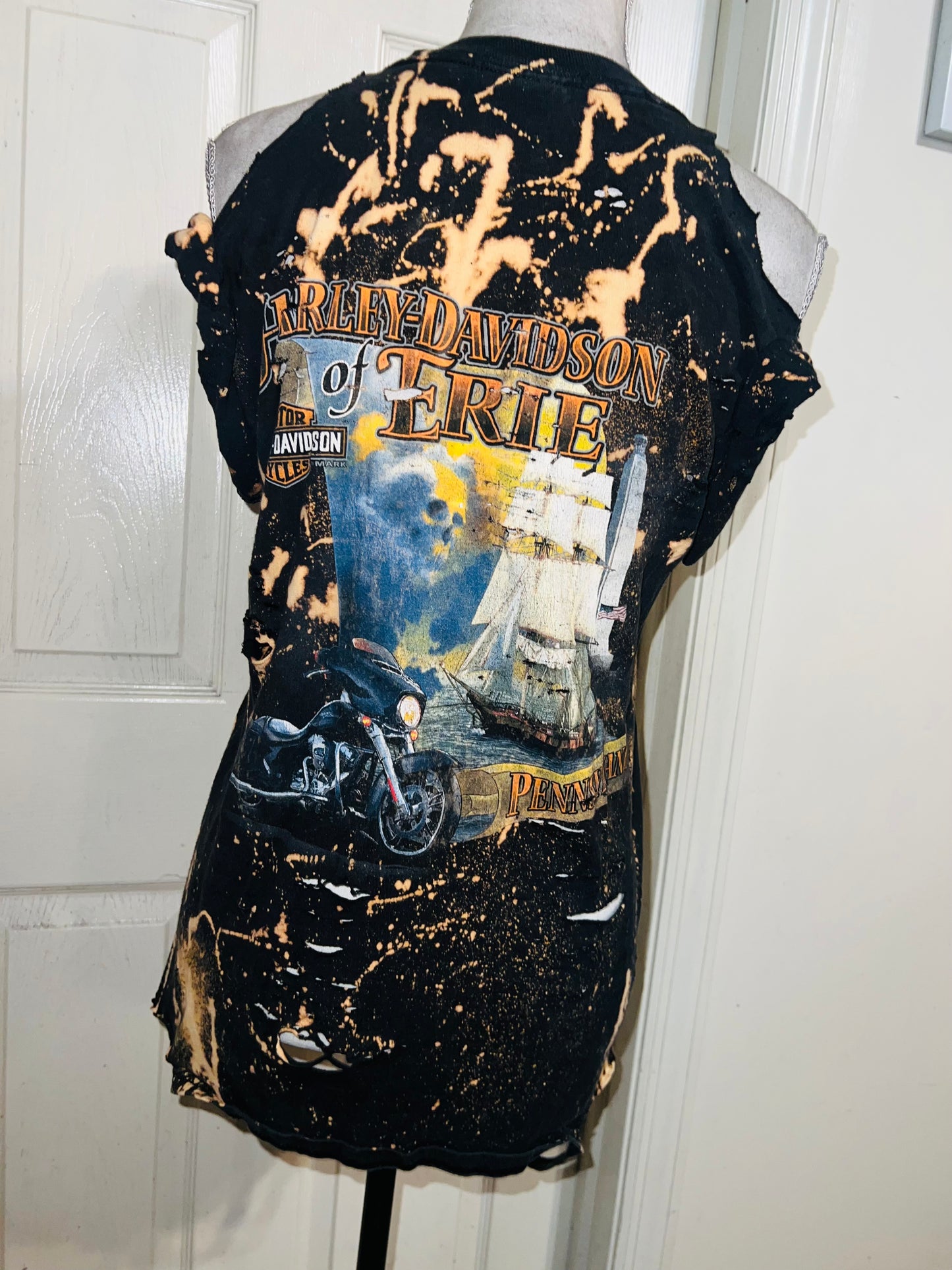 Harley Davidson Bleached Double Sided Distressed Tee