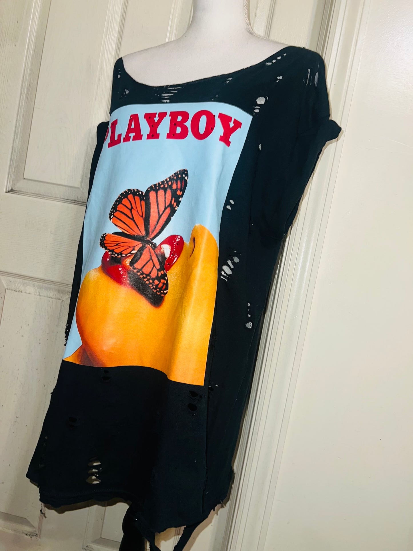 Playboy Oversized Distressed Tee