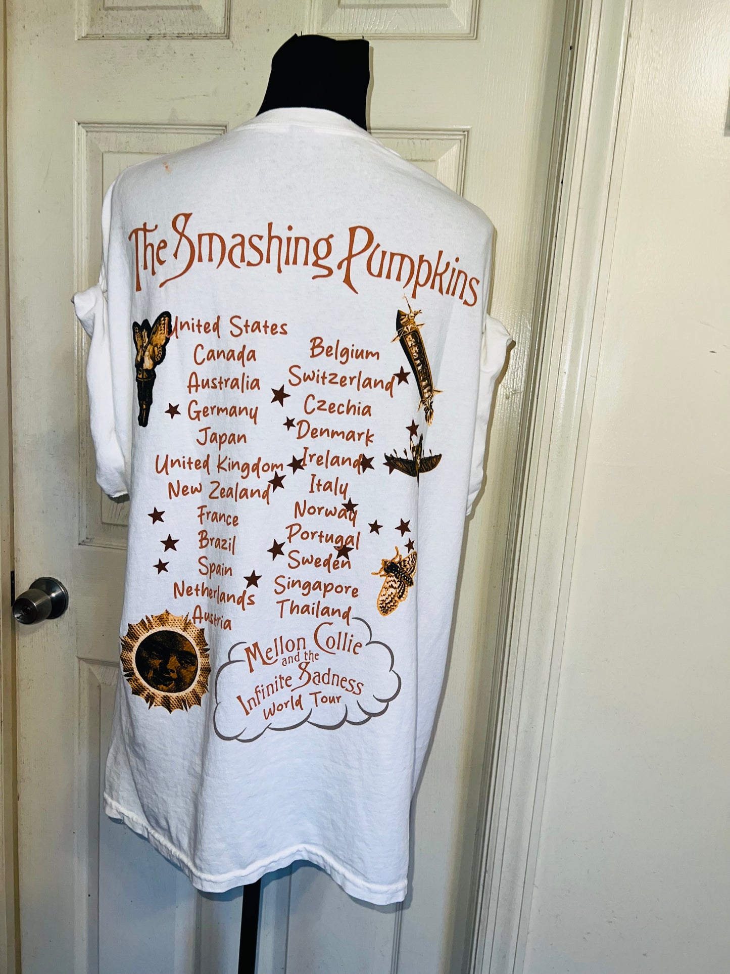 The Smashing Pumpkins Double Sided Oversized Distressed Tee