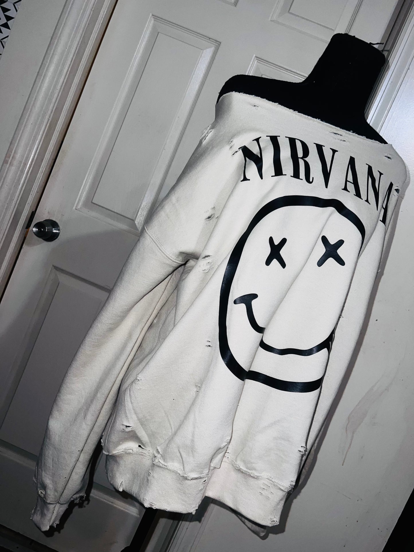 Nirvana Oversized Distressed Sweatshirt