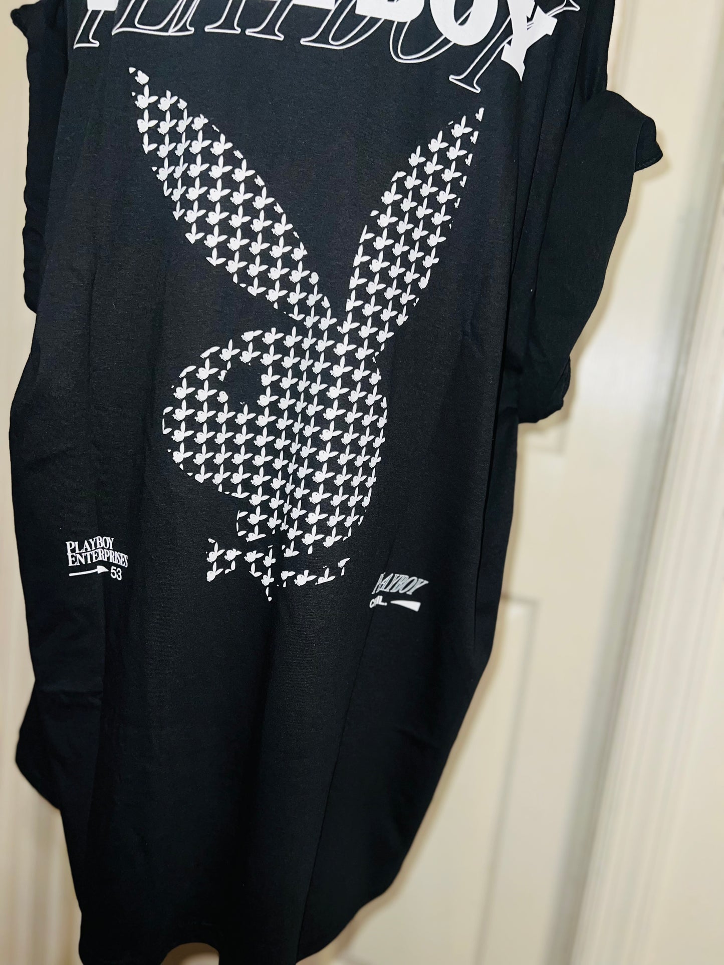 Playboy Double Sides Oversized Distressed Tee