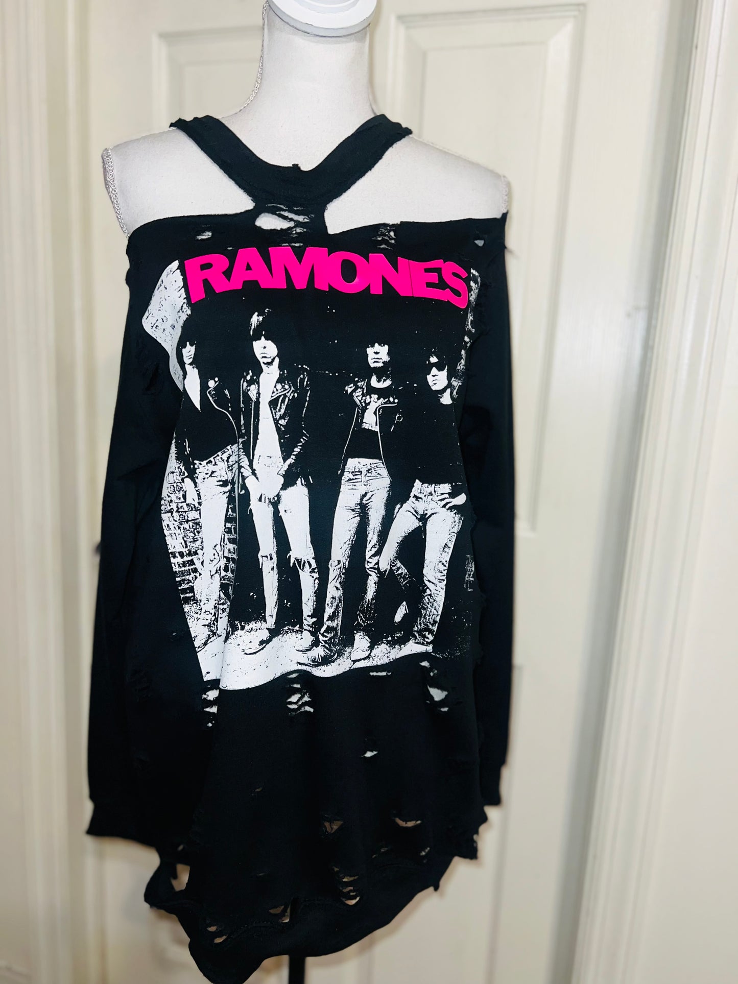 Ramones Oversized Distressed Sweatshirt