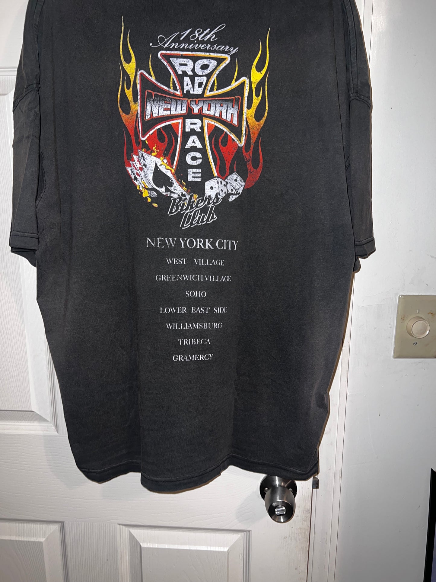 Bikers Club Road Race 18th Anniversary Vintage Oversized Distressed Tee