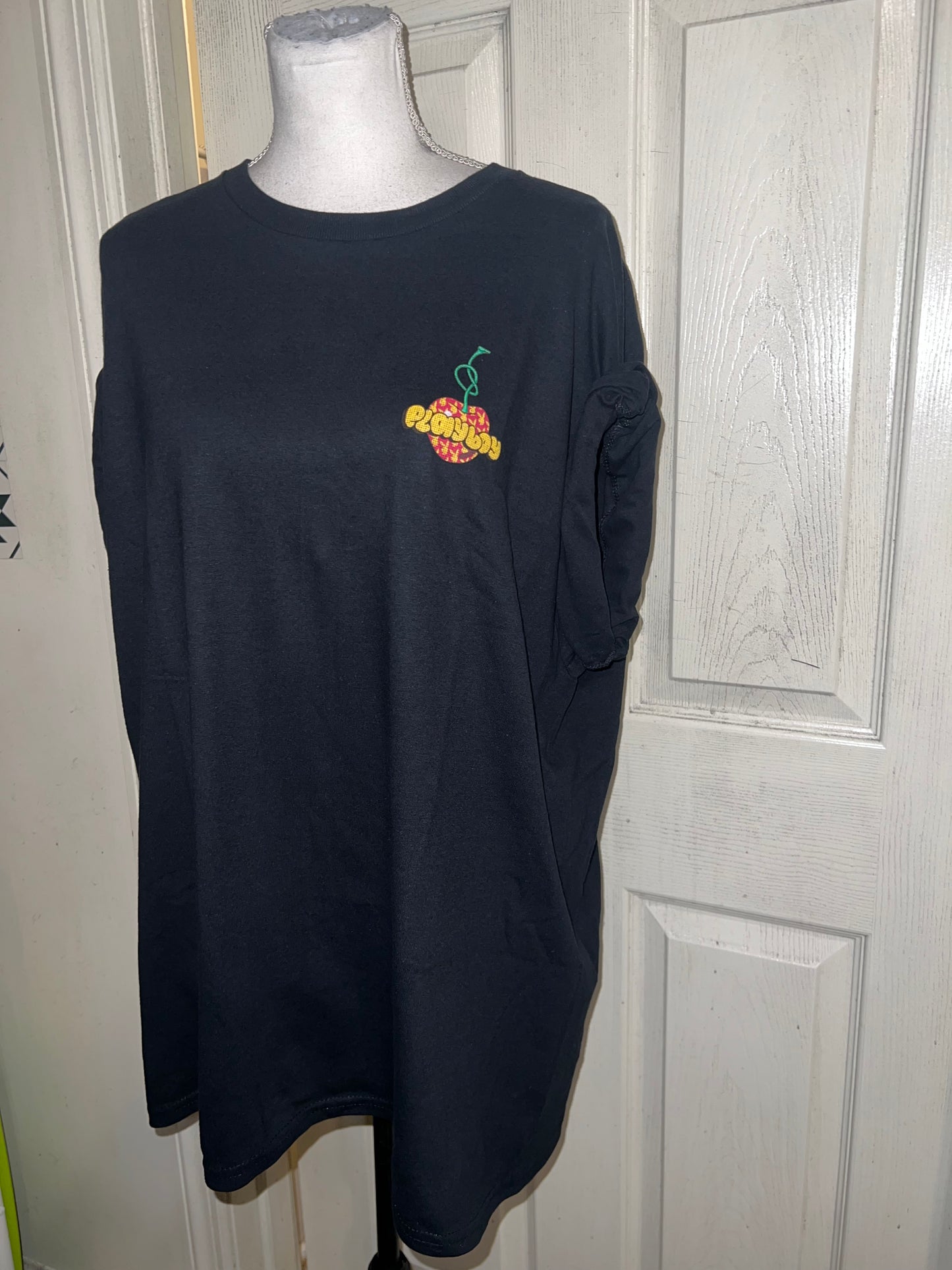 Playboy Cherry Double Sided Oversized Distressed Tee