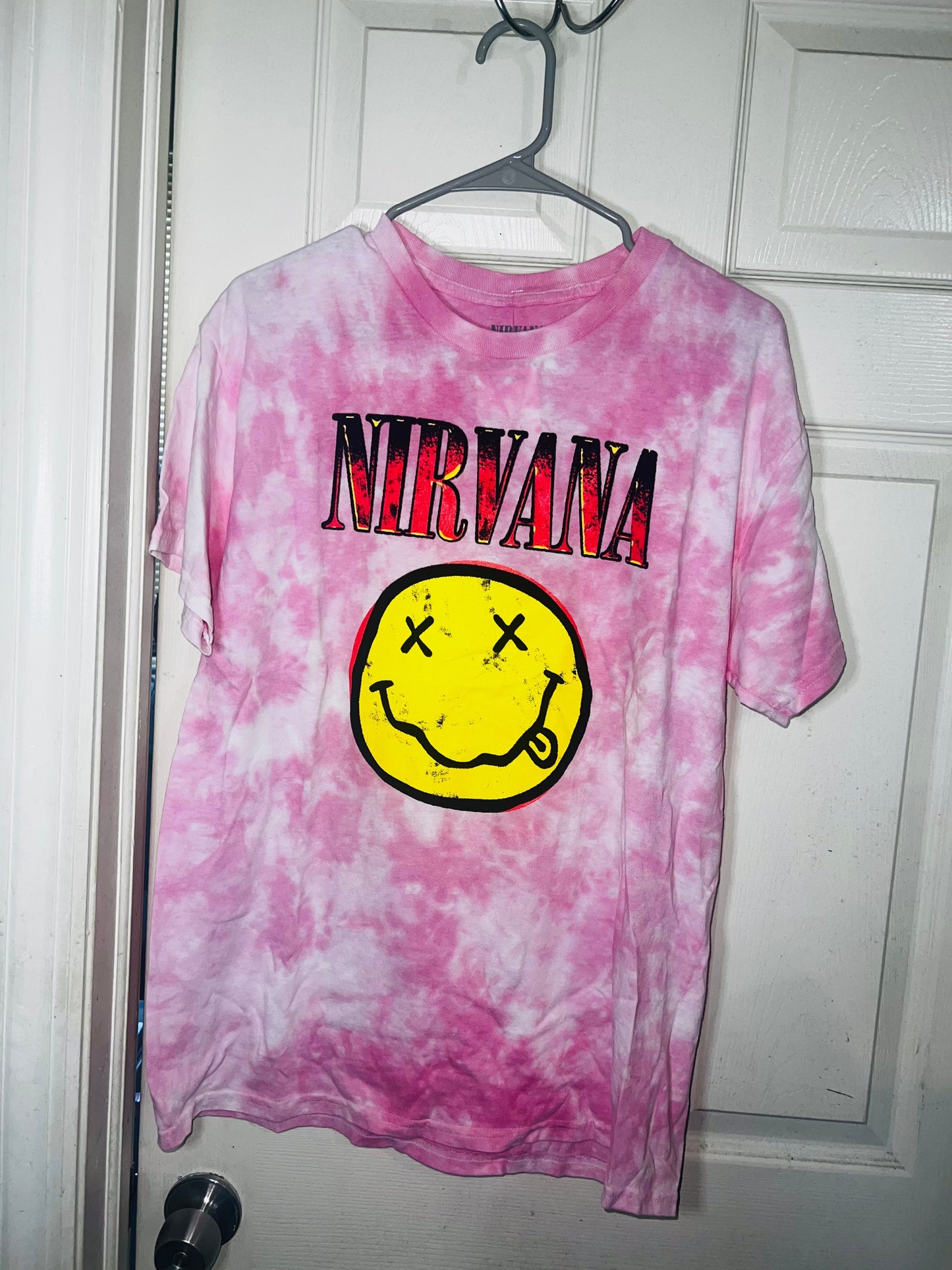 Nirvana Tie Dye Oversized Distressed Tee