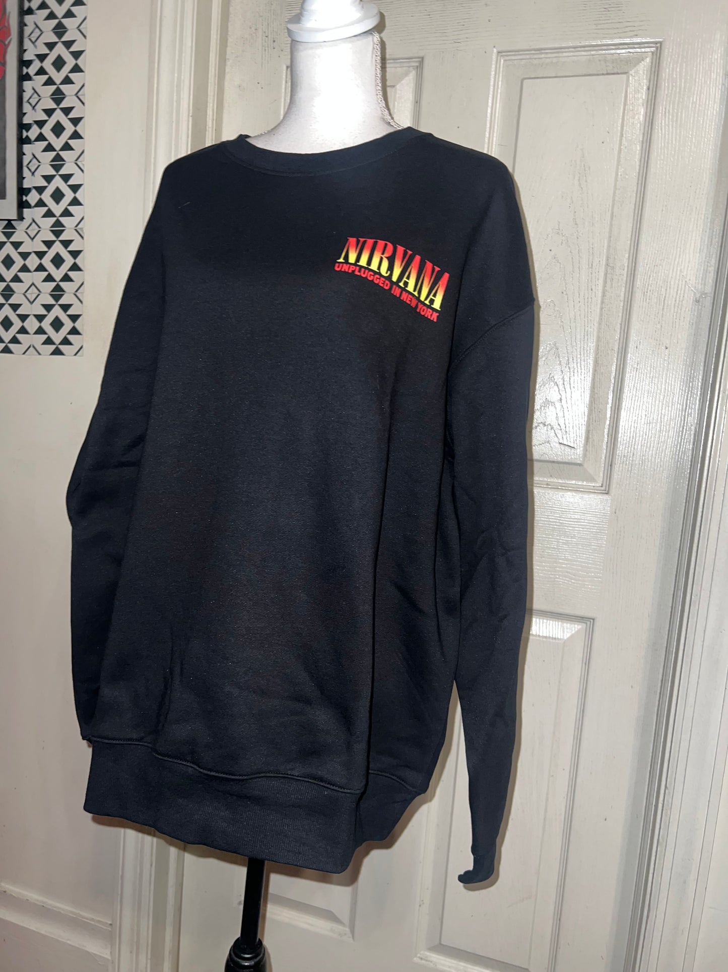 Nirvana Double Sided Oversized Distressed Tee