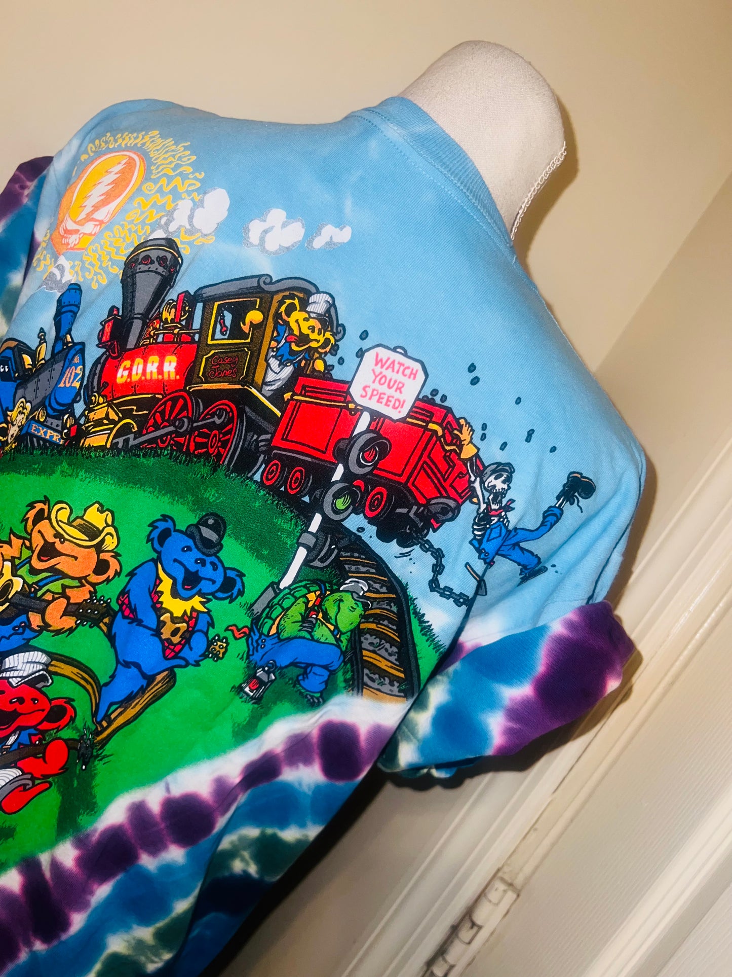 Grateful Dead Train Double Sided Oversized Distressed Tee
