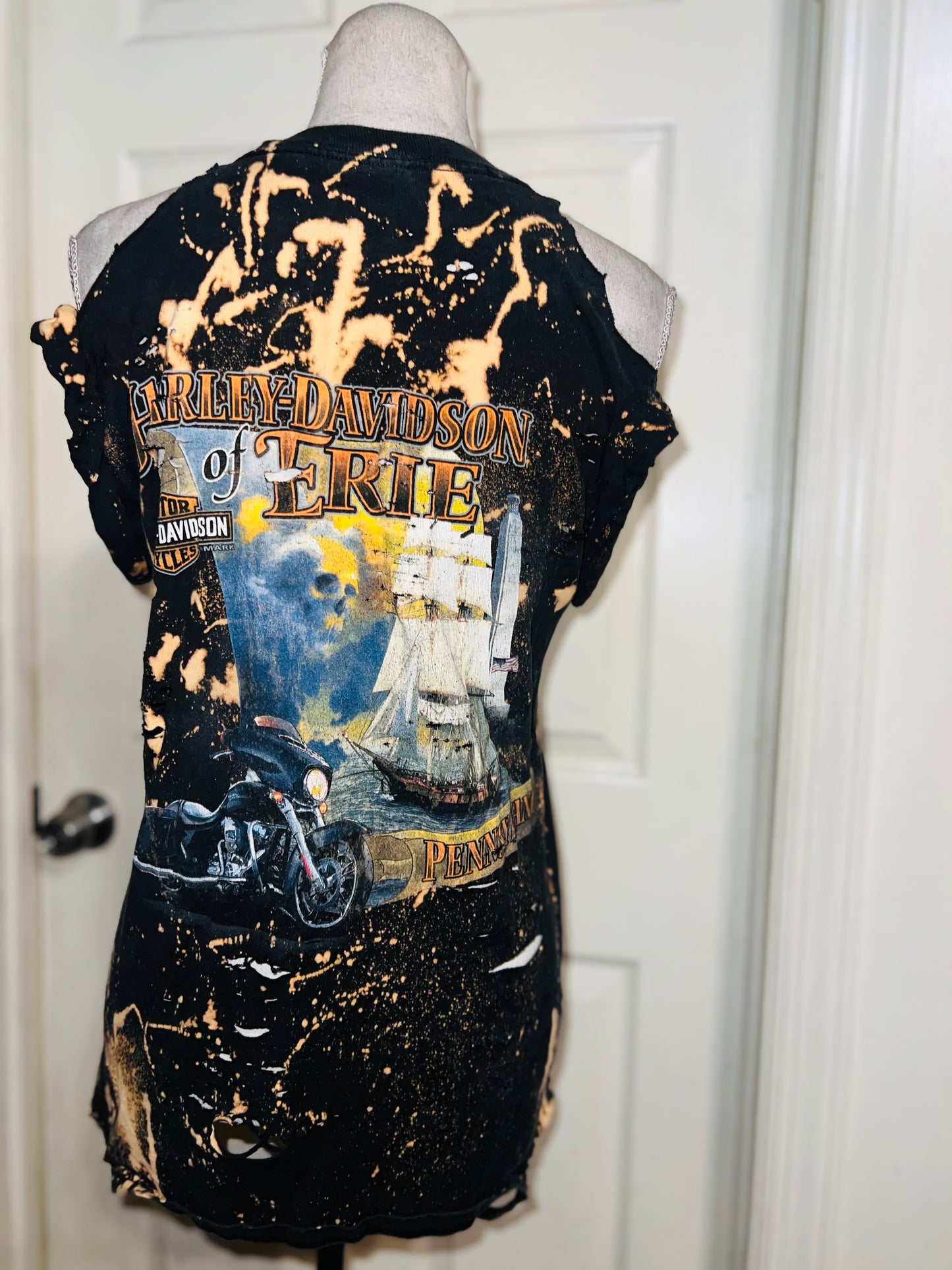 Harley Davidson Bleached Double Sided Distressed Tee