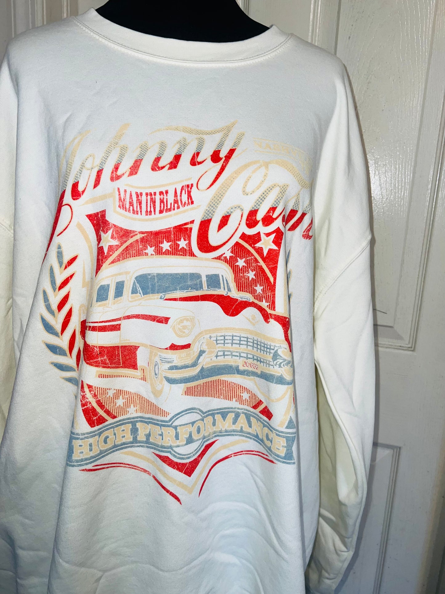 Johnny Cash Oversized Distressed Sweatshirt