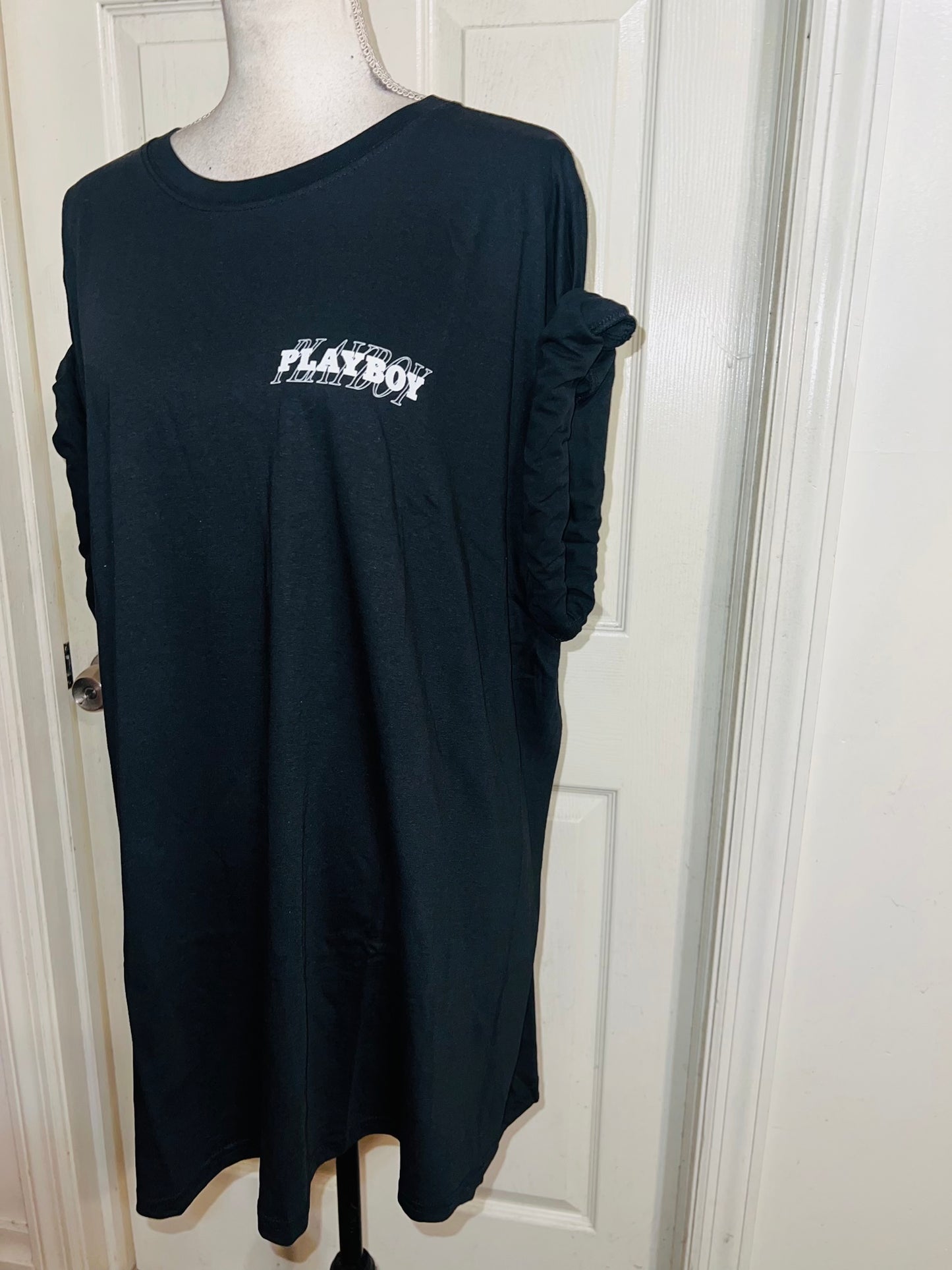 Playboy Double Sides Oversized Distressed Tee