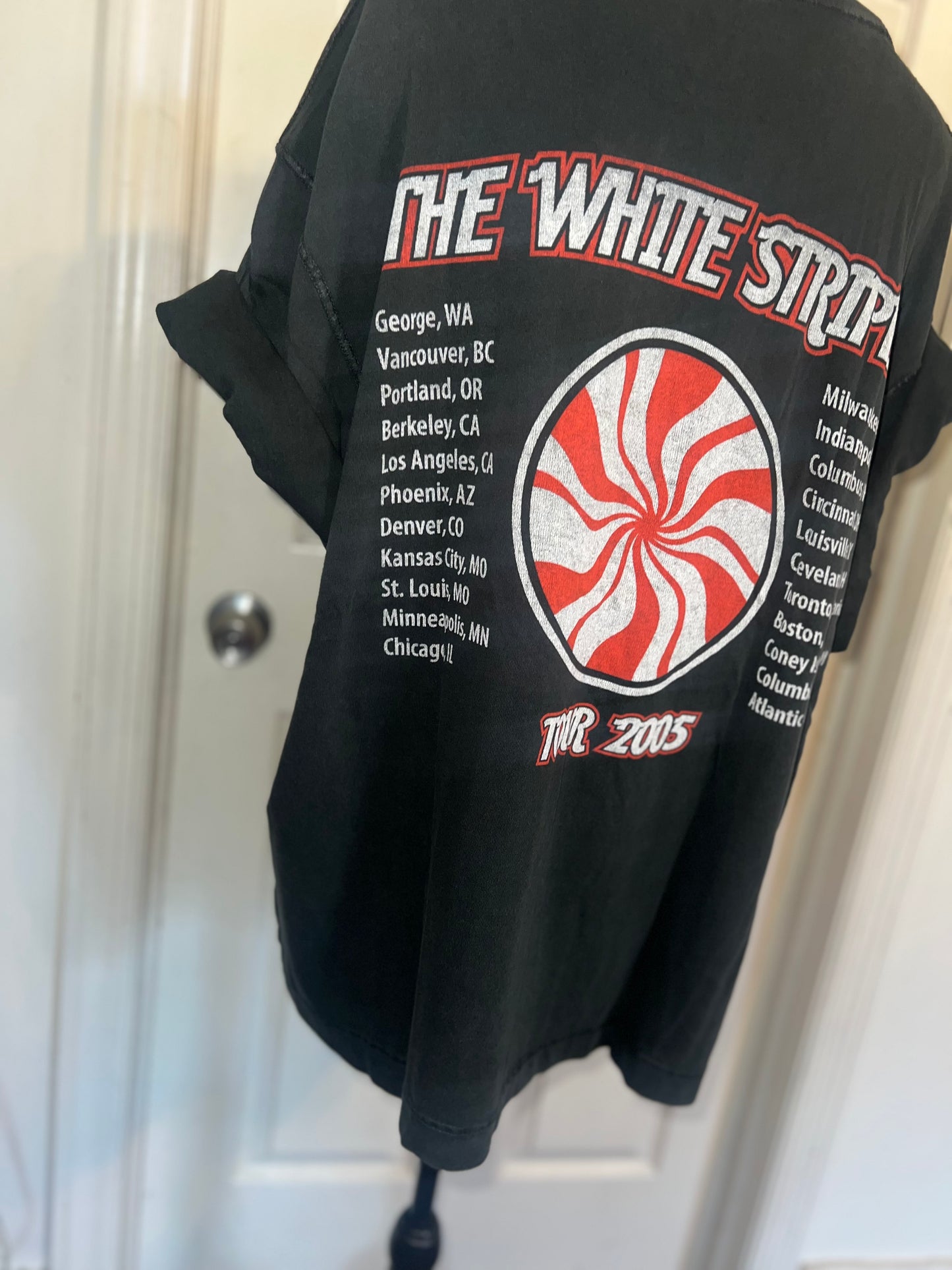 The White Stripes Double Sided Oversized Distressed Tee