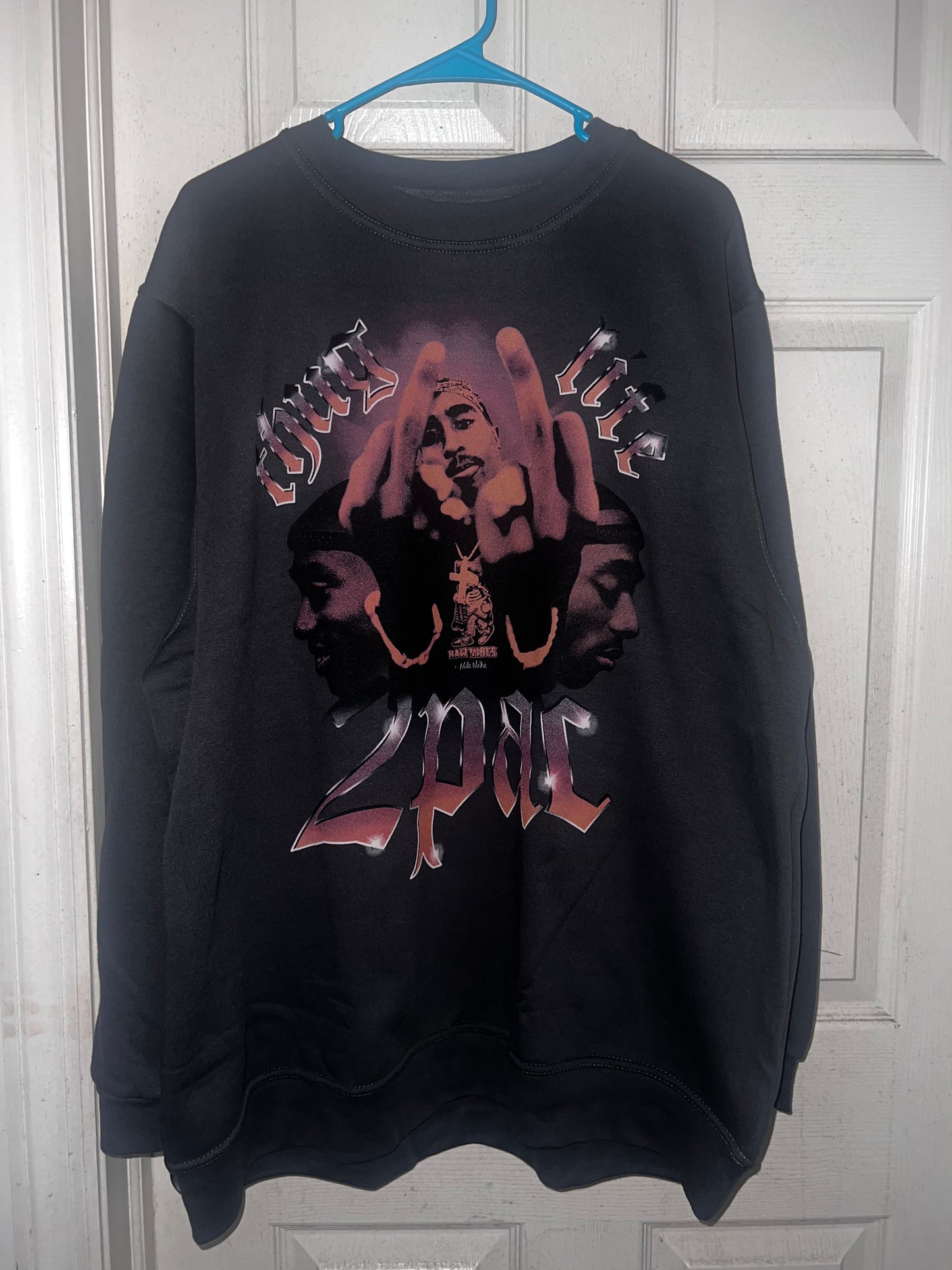 Tupac Oversized Distressed Sweatshirt