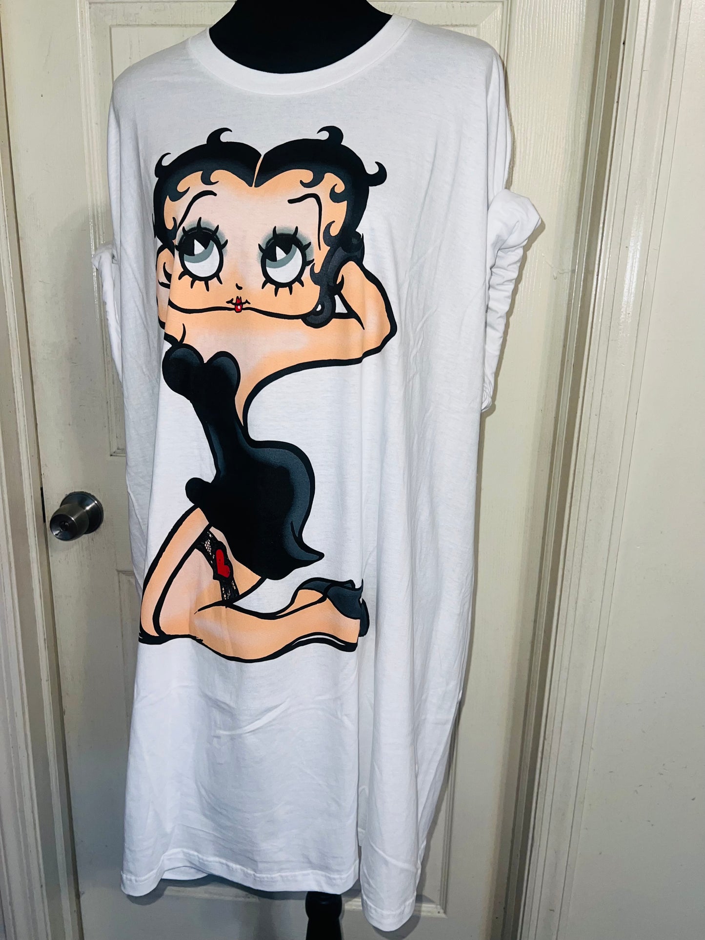 Betty Boop Oversized Distressed T-Shirt Dress