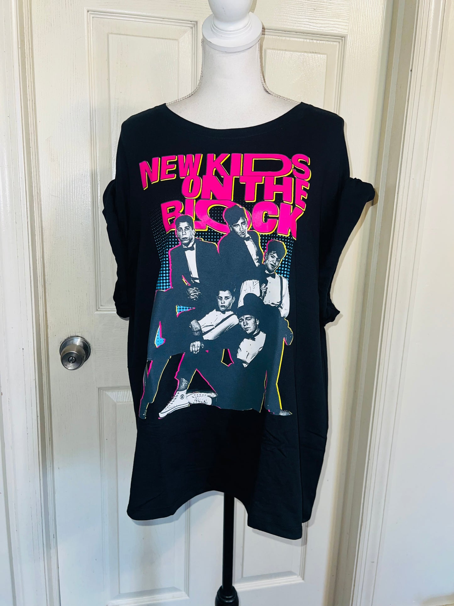 New Kids On The Block Oversized Distressed Tee