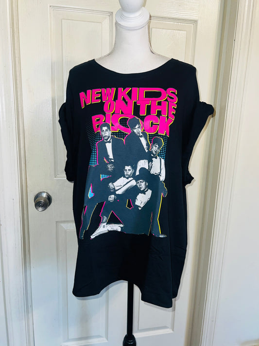 New Kids On The Block Oversized Distressed Tee