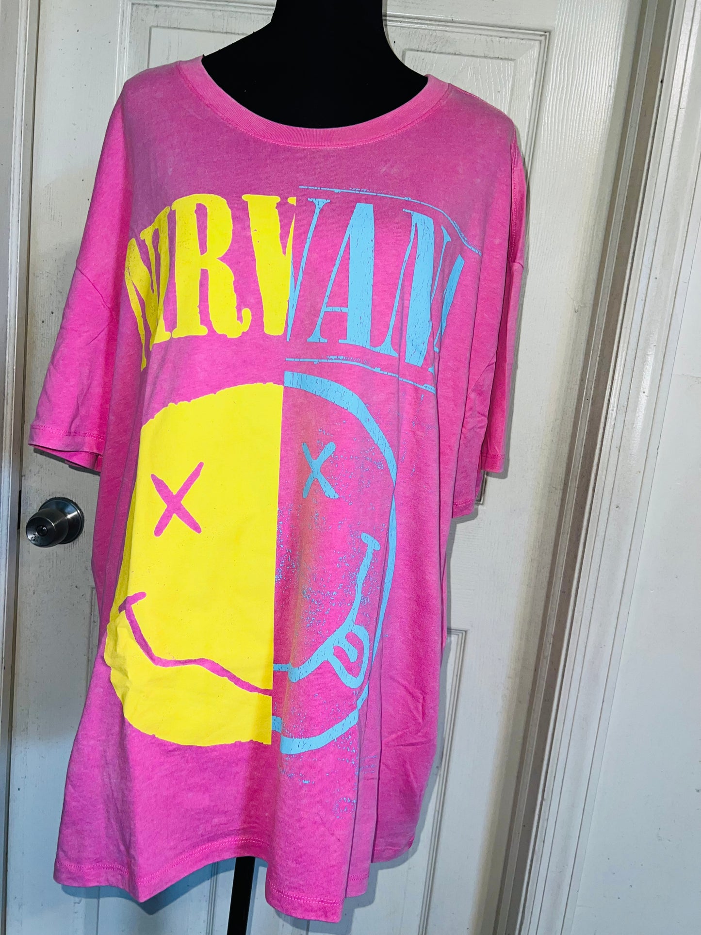 Nirvana Double Sided Oversized Distressed Tee