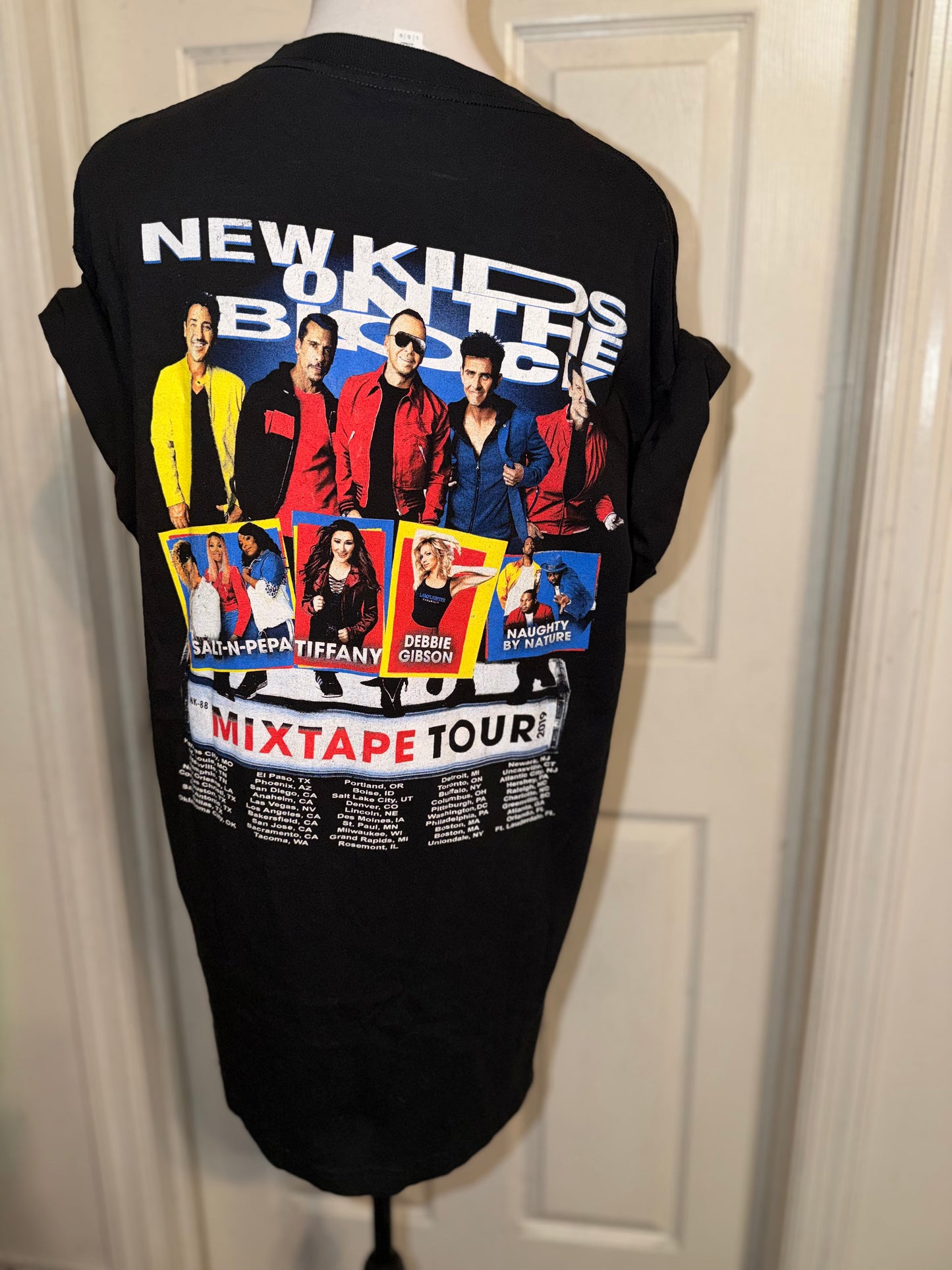 New Kids on the Block Double Sided Oversized Distressed Tee