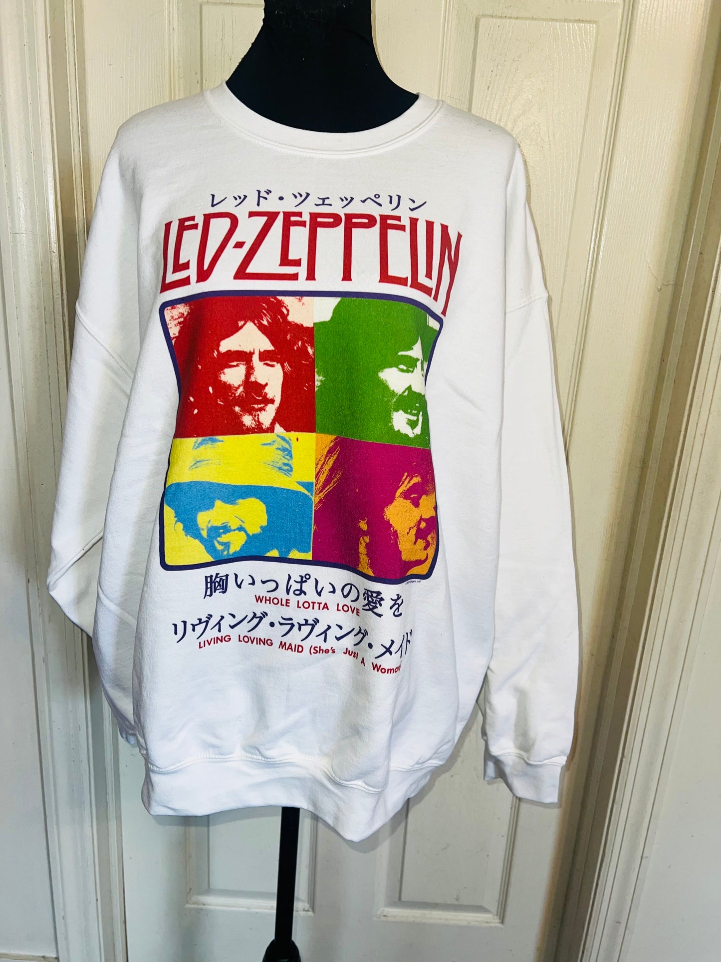 Led Zeppelin Oversized Distressed Sweatshirt