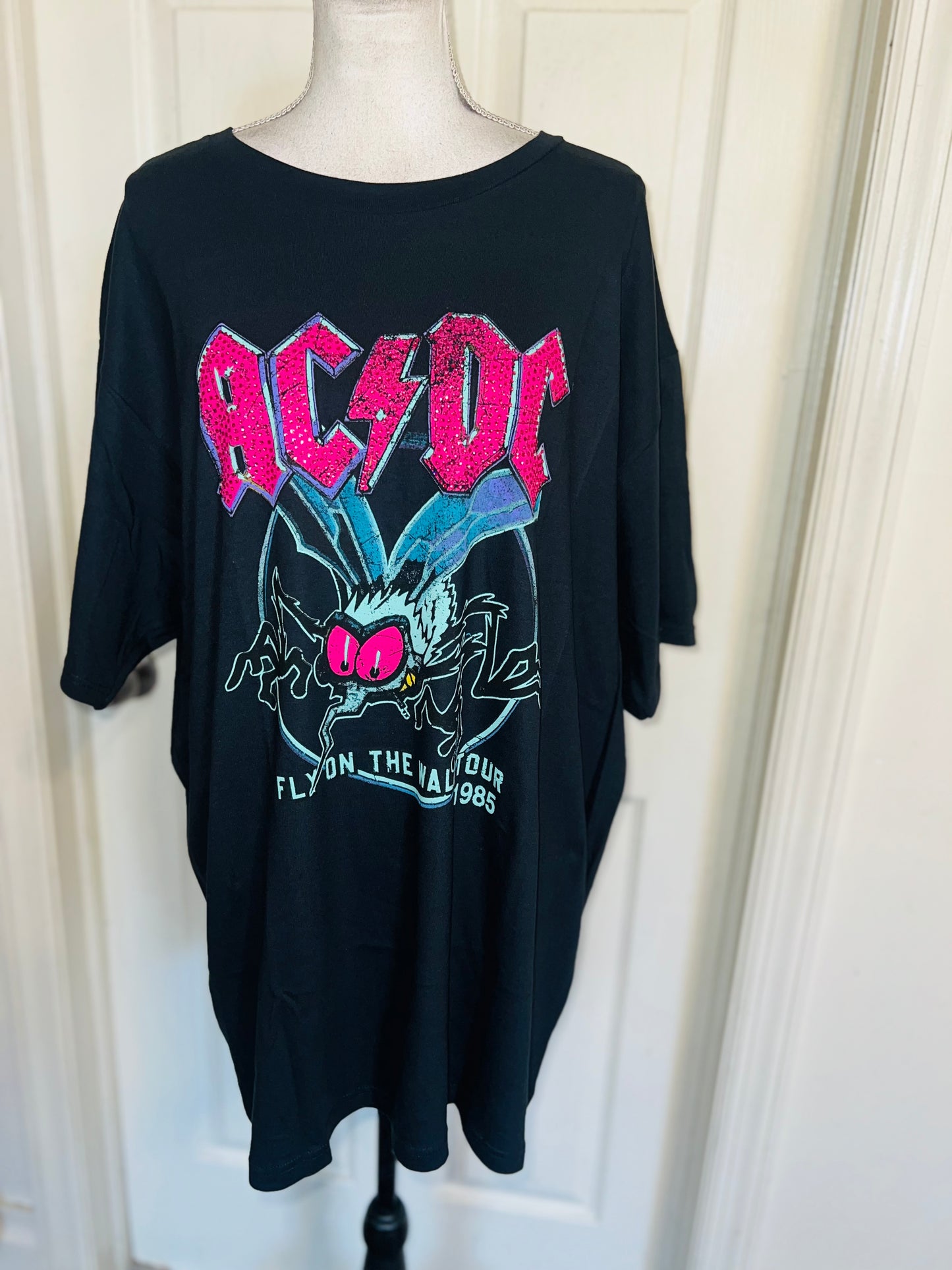 AC/DC Oversized Distressed Tee