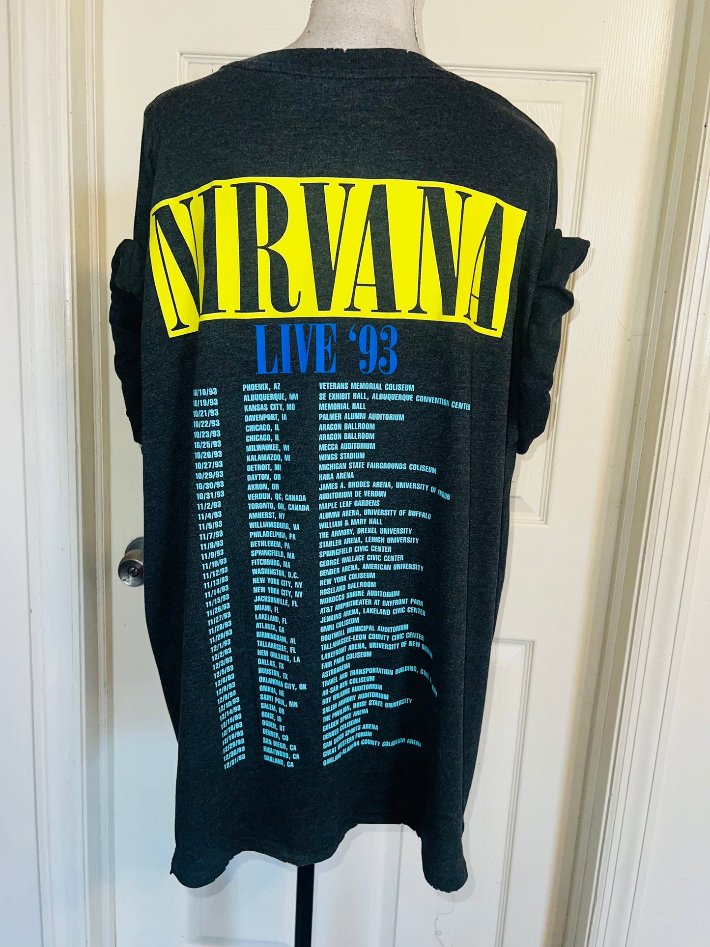 Nirvana Double Sided Oversized Distressed Tee