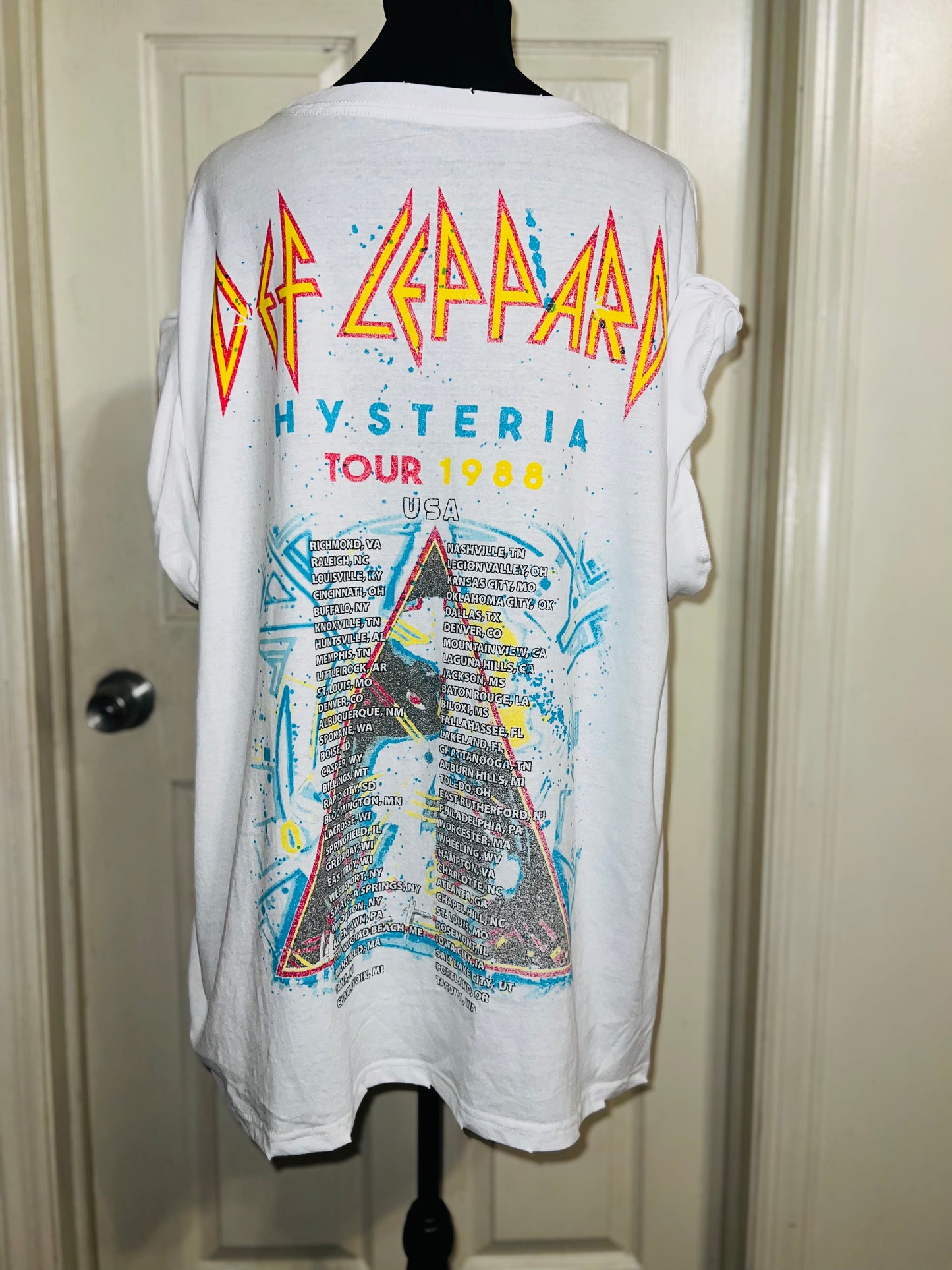 Def Leppard Double Sided Oversized Distressed Tee