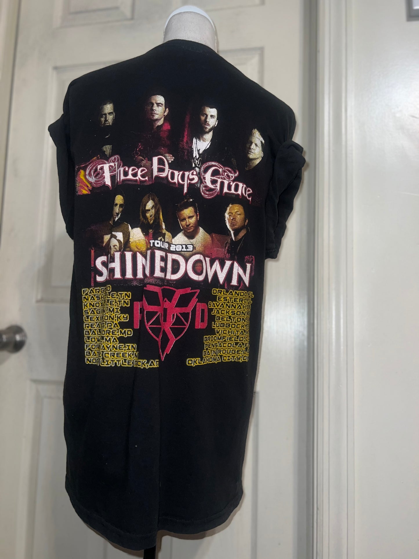Vintage Shinedown/Three Days Grace Double Sided Oversized Tee