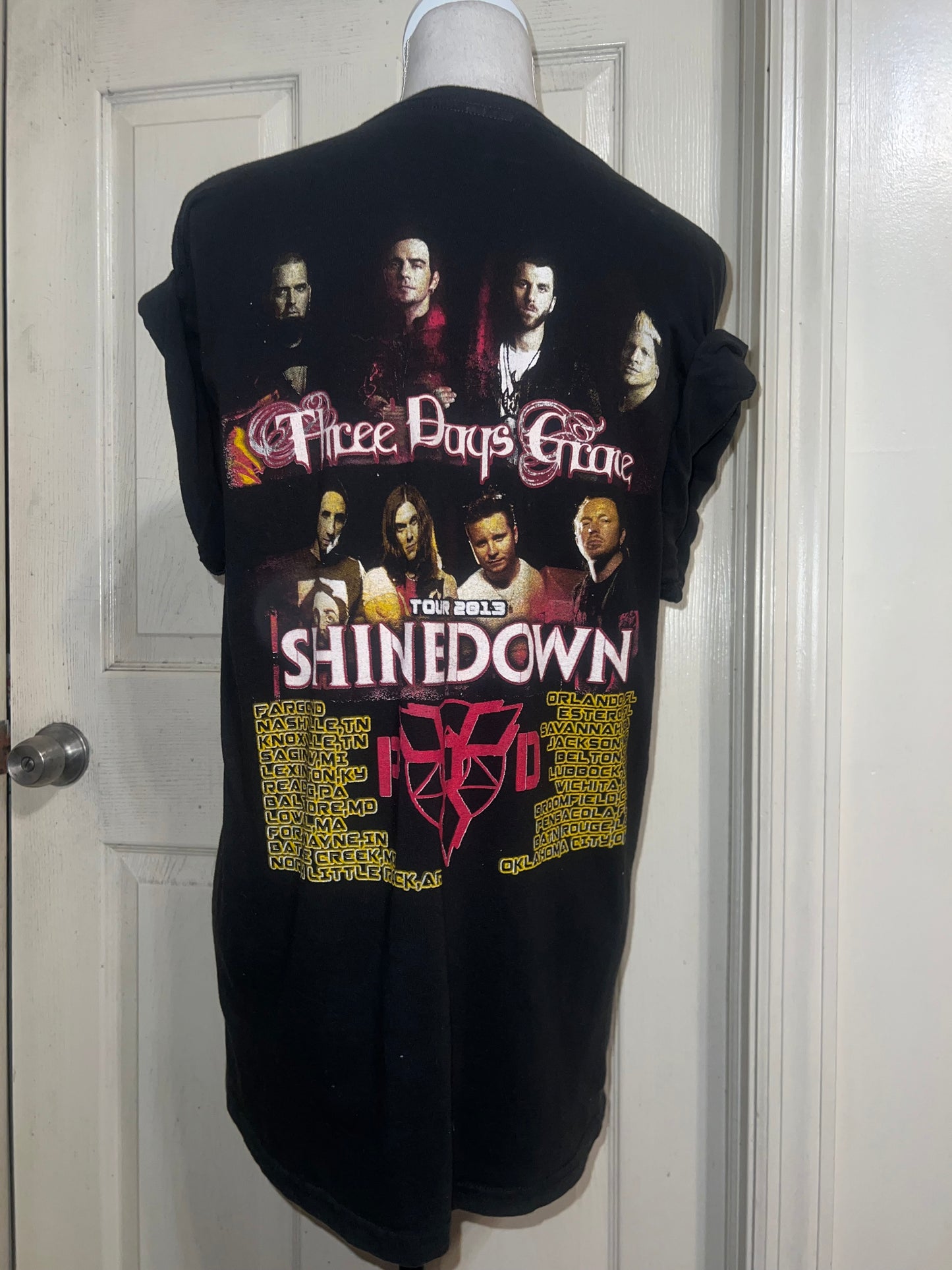 Vintage Shinedown/Three Days Grace Double Sided Oversized Tee